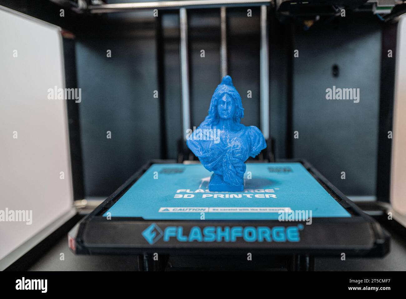 Vire france 04th nov 2023 3d printer statue marianne during the