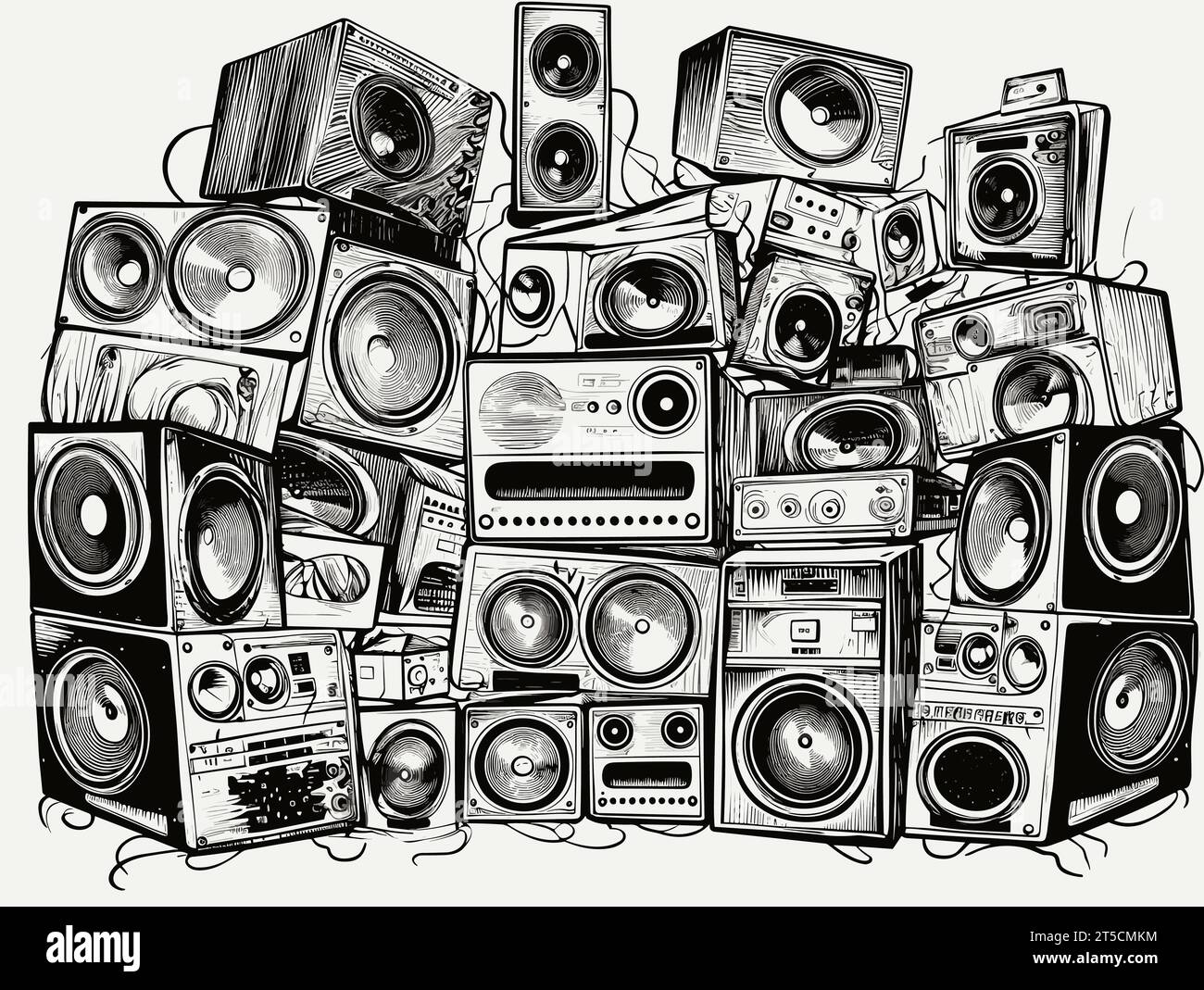 Speakers pattern black wall speakers Stock Vector Images - Alamy
