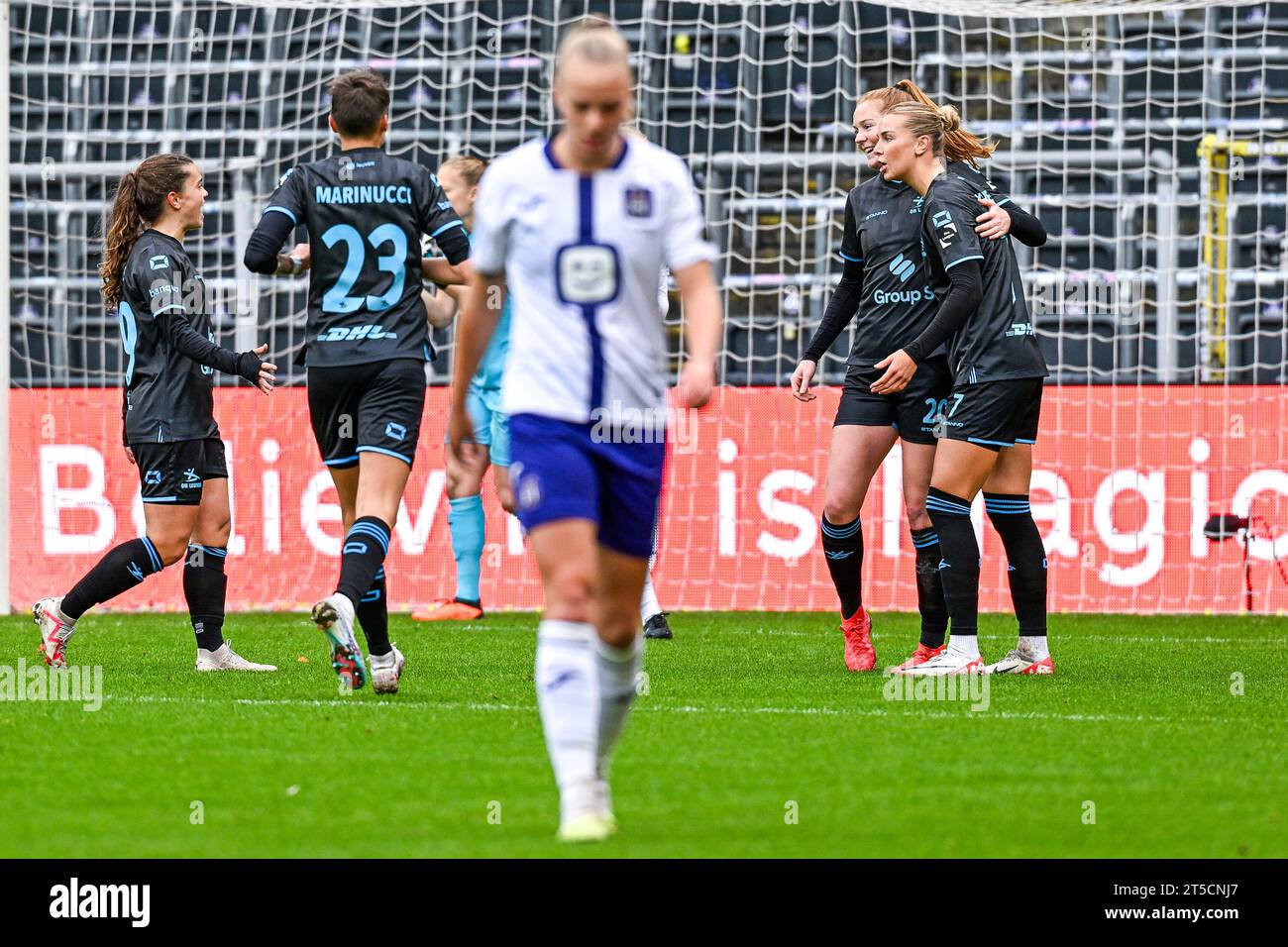 Anderlecht, Belgium. 04th Nov, 2023. Dilja Yr Zomers (7) of OHL scores ...