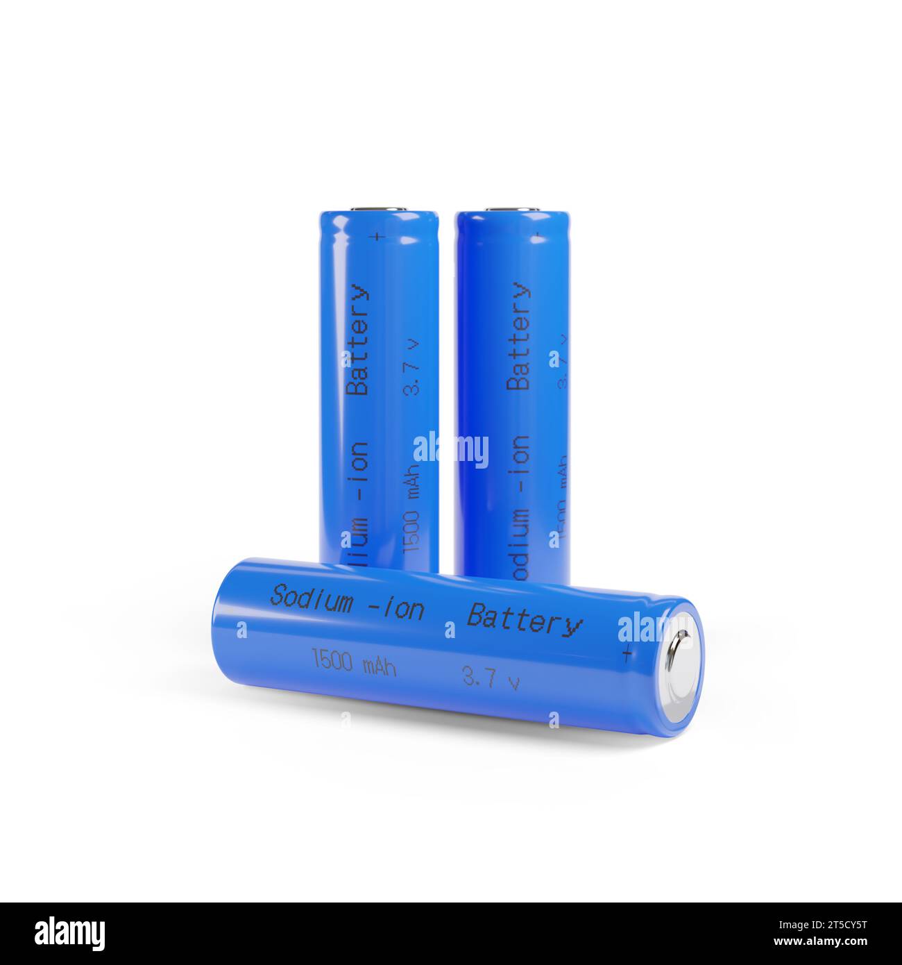 Sodium - ion batteries isolated on white background. 3d illustration. Stock Photo