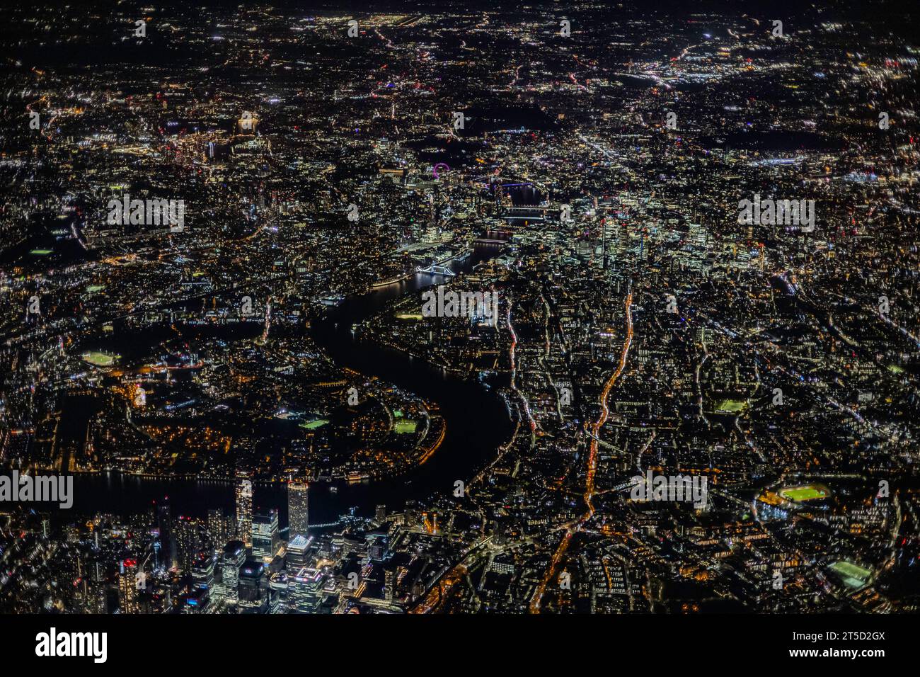London by night - East to West Stock Photo