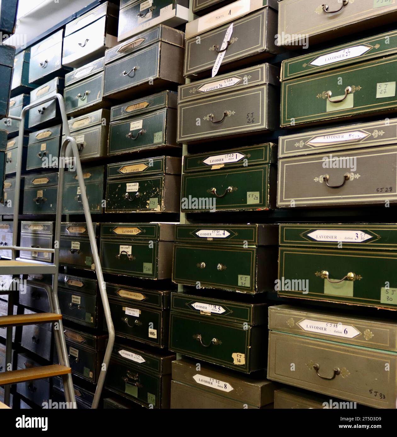 At the archives of Institute de France in Paris Stock Photo