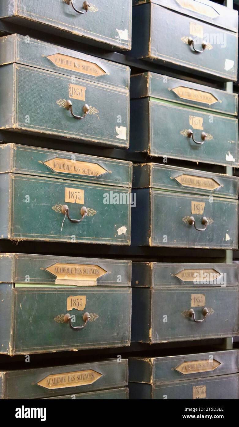 At the archives of Institute de France in Paris Stock Photo