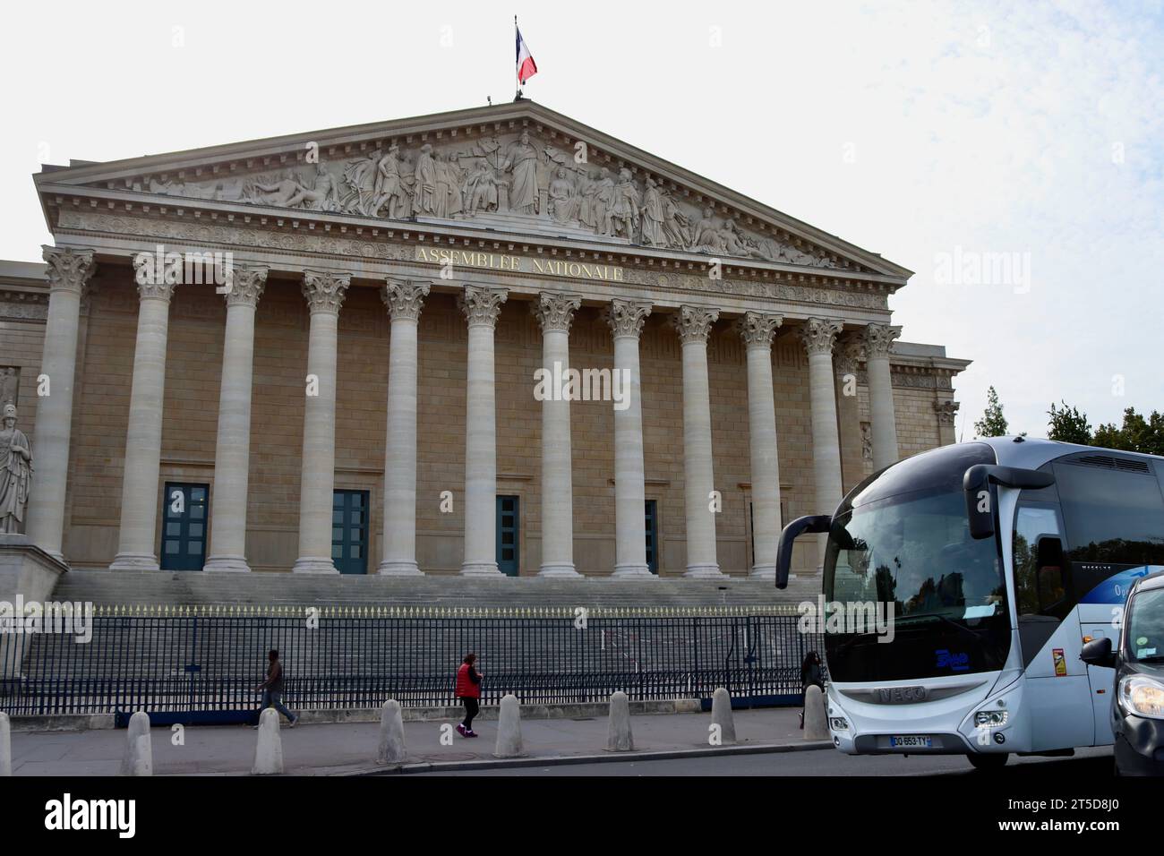 Palais Bourbon, the official seat of The French National Assembly (French: Assemblée nationale) in central Paris, France Stock Photo