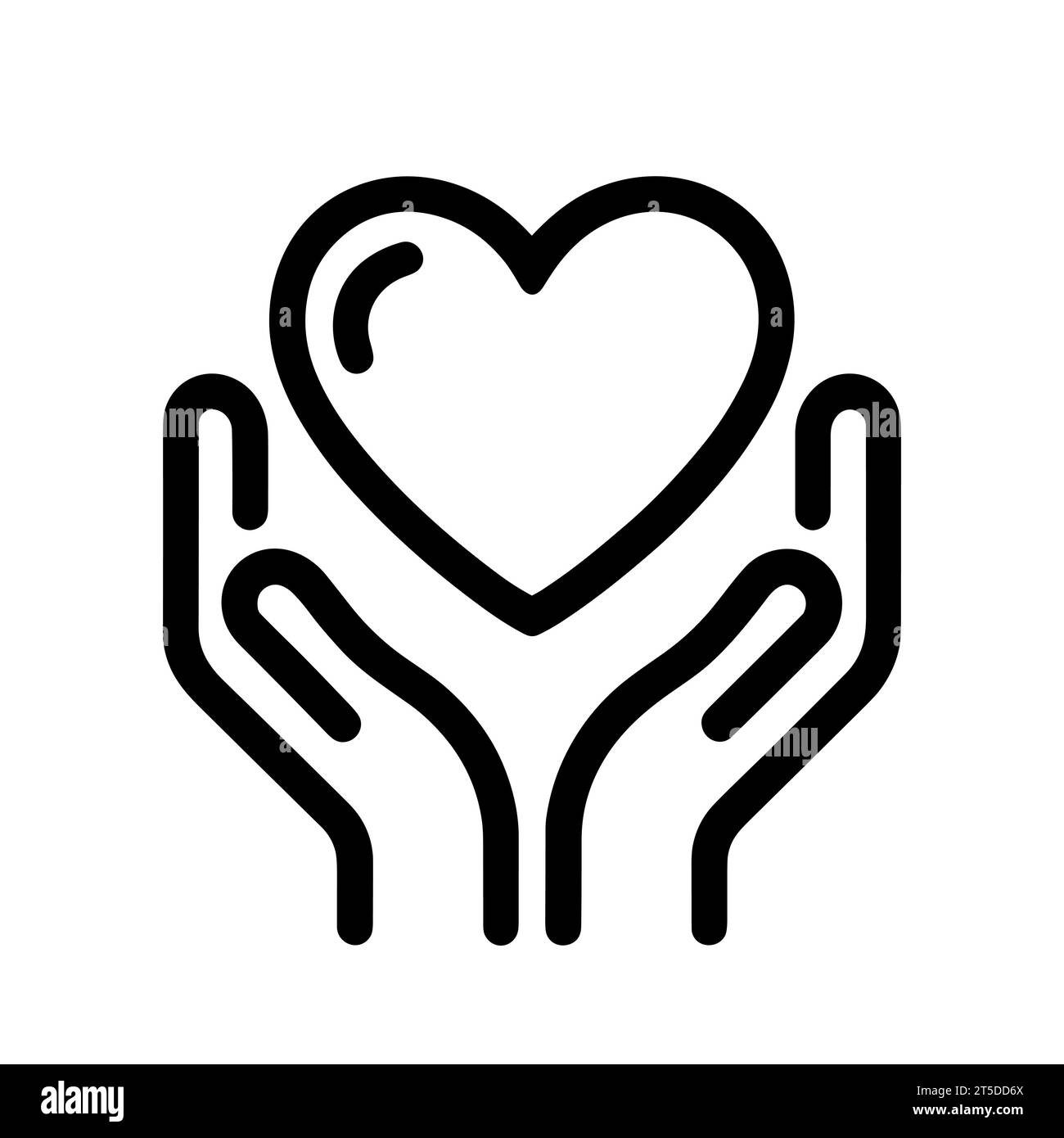 Heart in hands icon. Hands holding a heart. Symbol of love and care ...