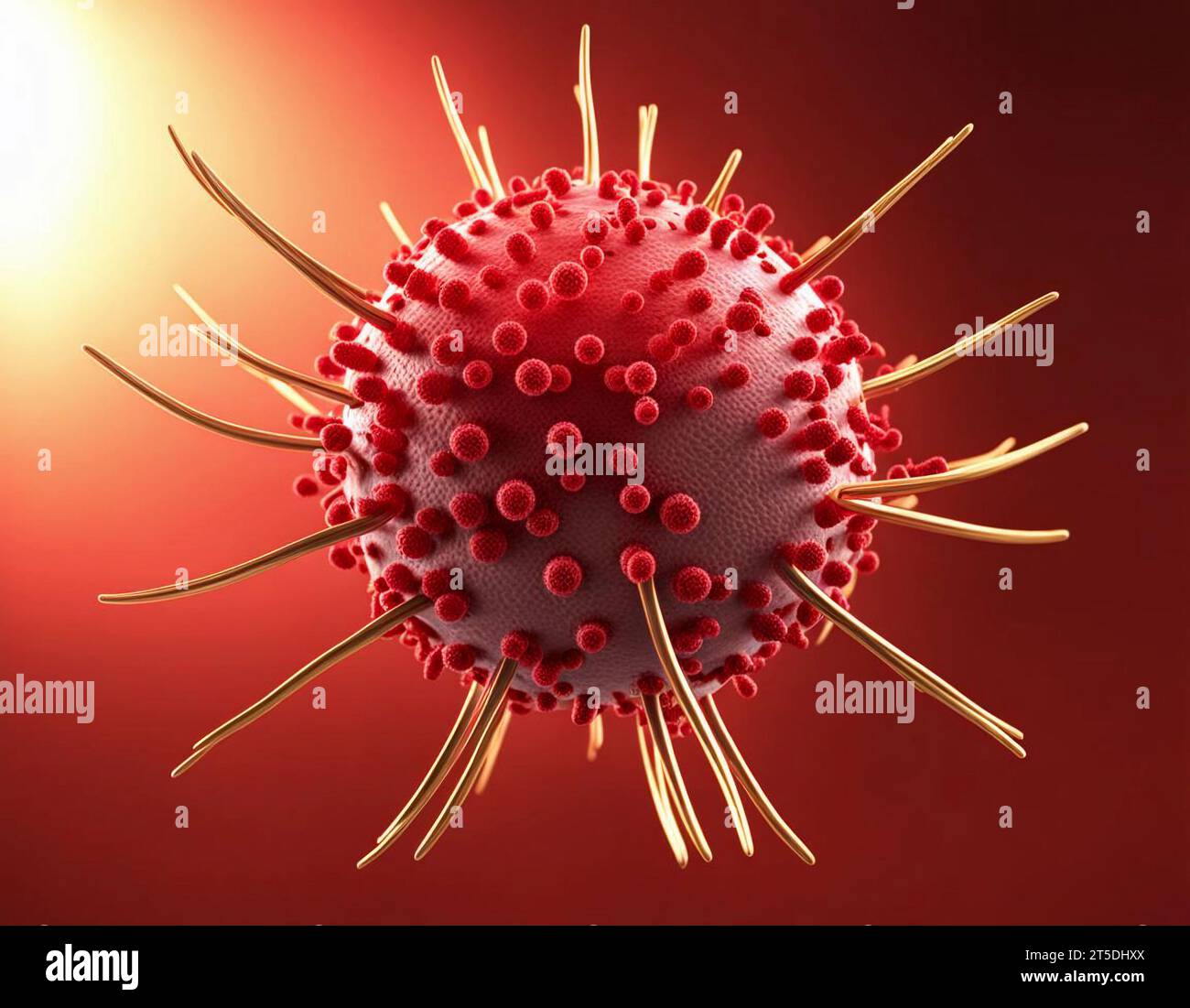 Paramyxovirus, 3D illustration of respiratory virus Stock Photo