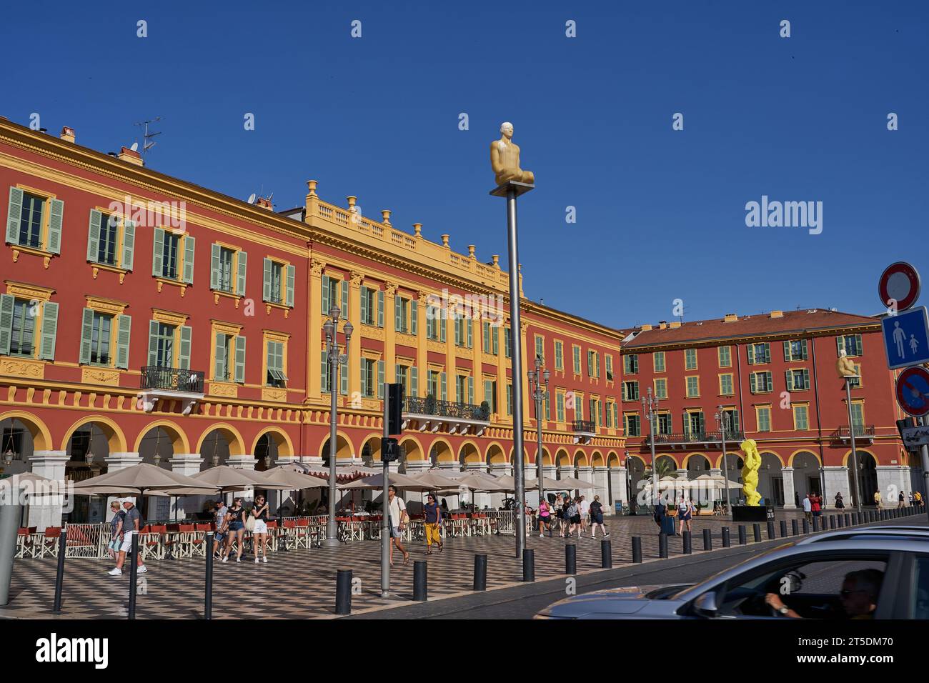 Nice, France - August 12, 2023 - Place Massena on a summer sunny day Stock Photo