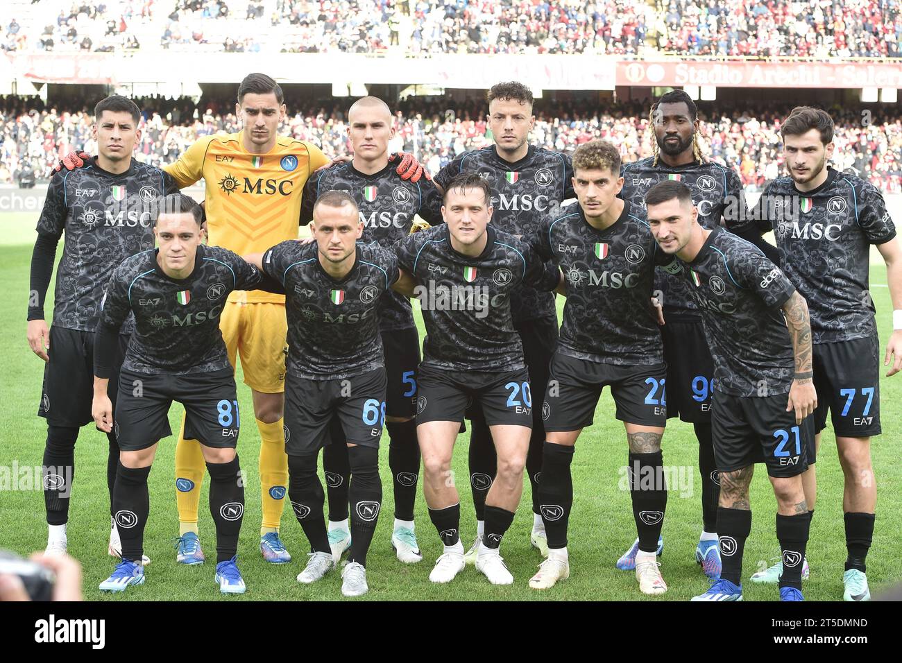 Salerno, Italy. 04th Nov, 2023. the Napoli team the Serie A match between US Salernitana 1919 vs SSC Napoli at Arechi Stadium Credit: Independent Photo Agency/Alamy Live News Stock Photo