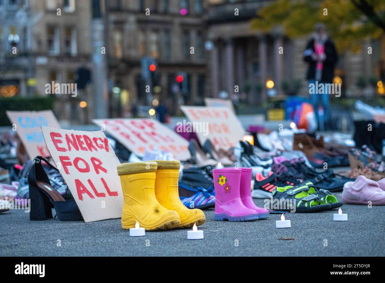 Glasgow, Scotland, UK. 4th Nov, 2023. Fuel Poverty Action vigil to remember those died a