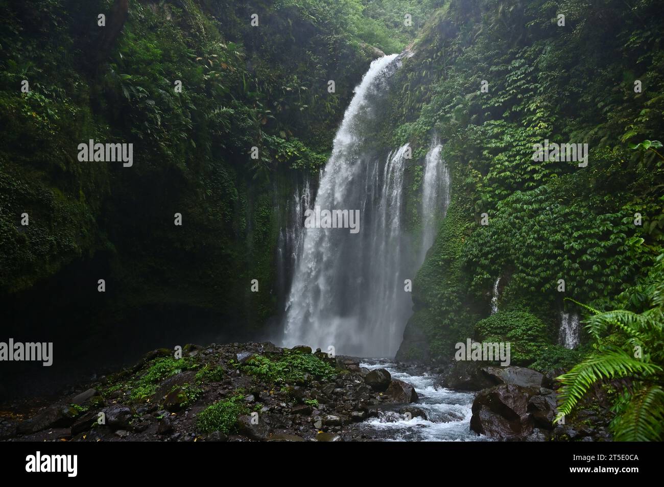 Tiu Kelep waterfall in Senaru, north Lombok, Indonesia Stock Photo