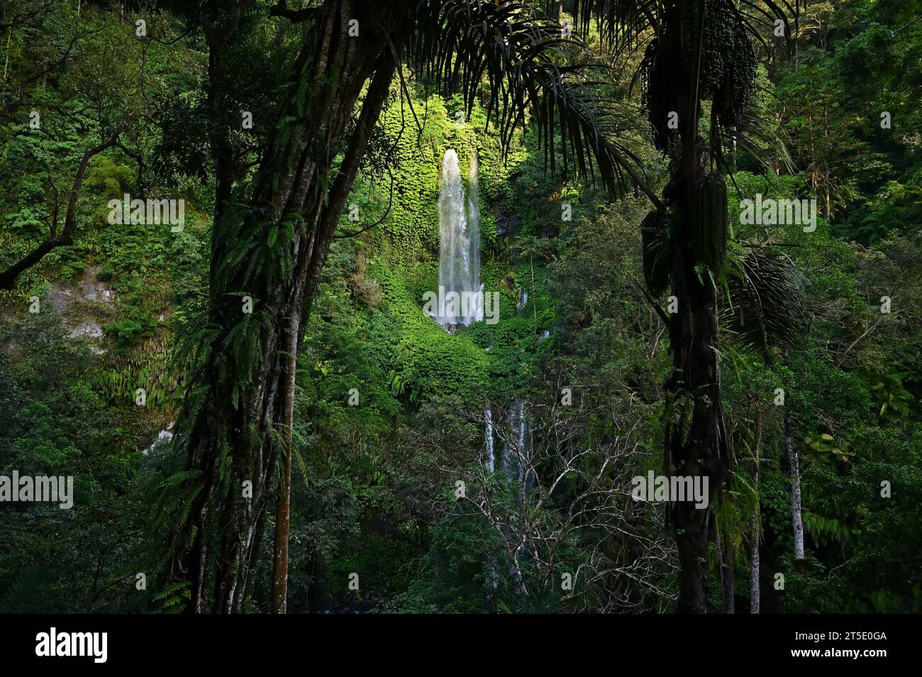 Sendang Gile waterfall in Senaru, north Lombok, Indonesia Stock Photo