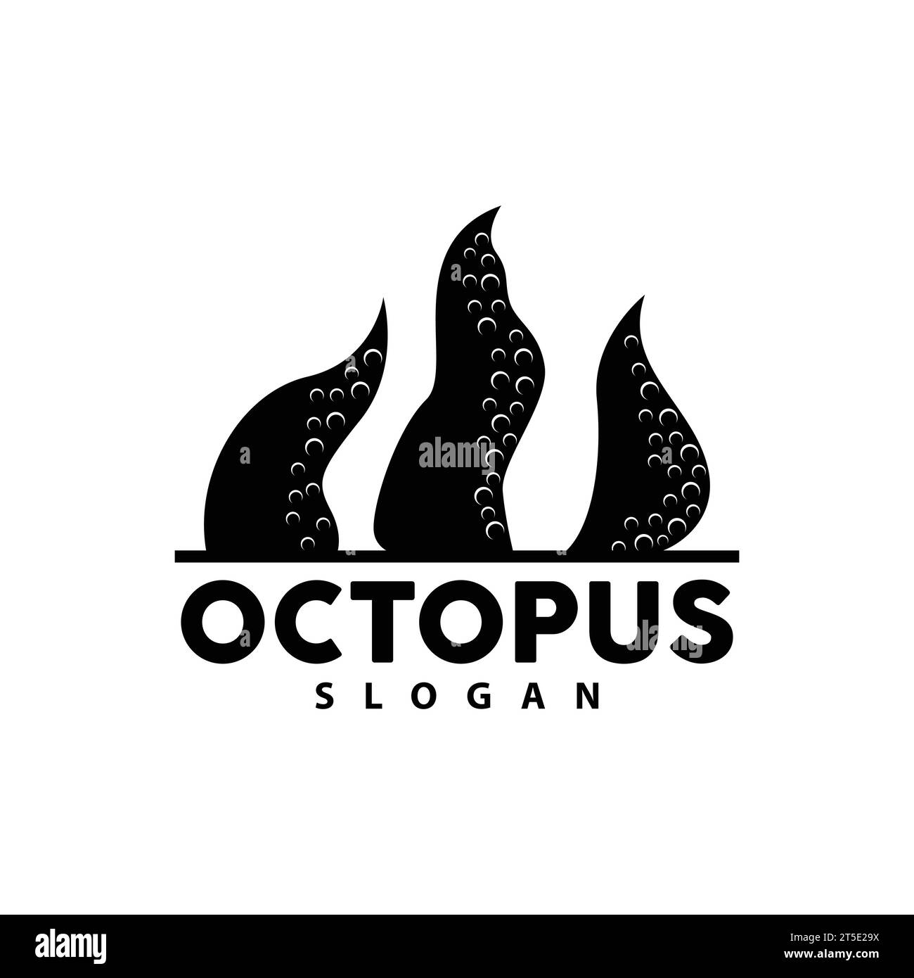 Octopus Logo, Sea Animals Vector, Seafood Ingredients Cuttlefish