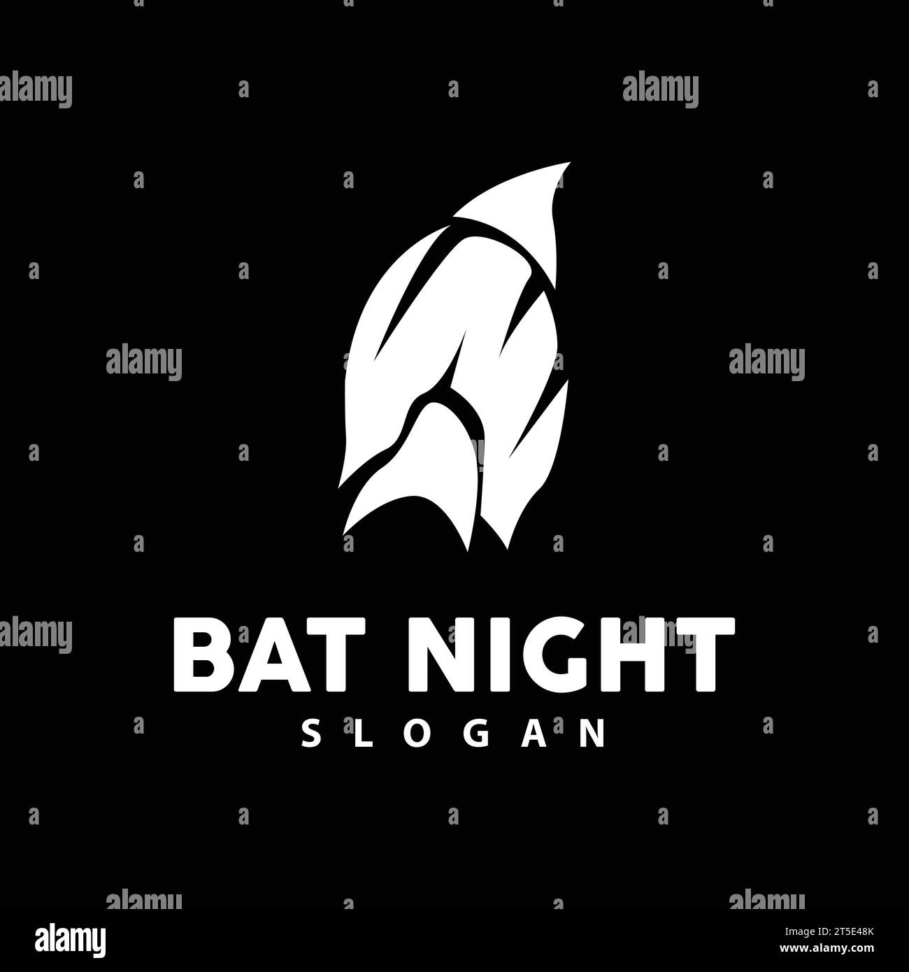 Bat Logo, Hanging Bat Animal Vector, Hallowen Night Animal Icon Design Stock Vector