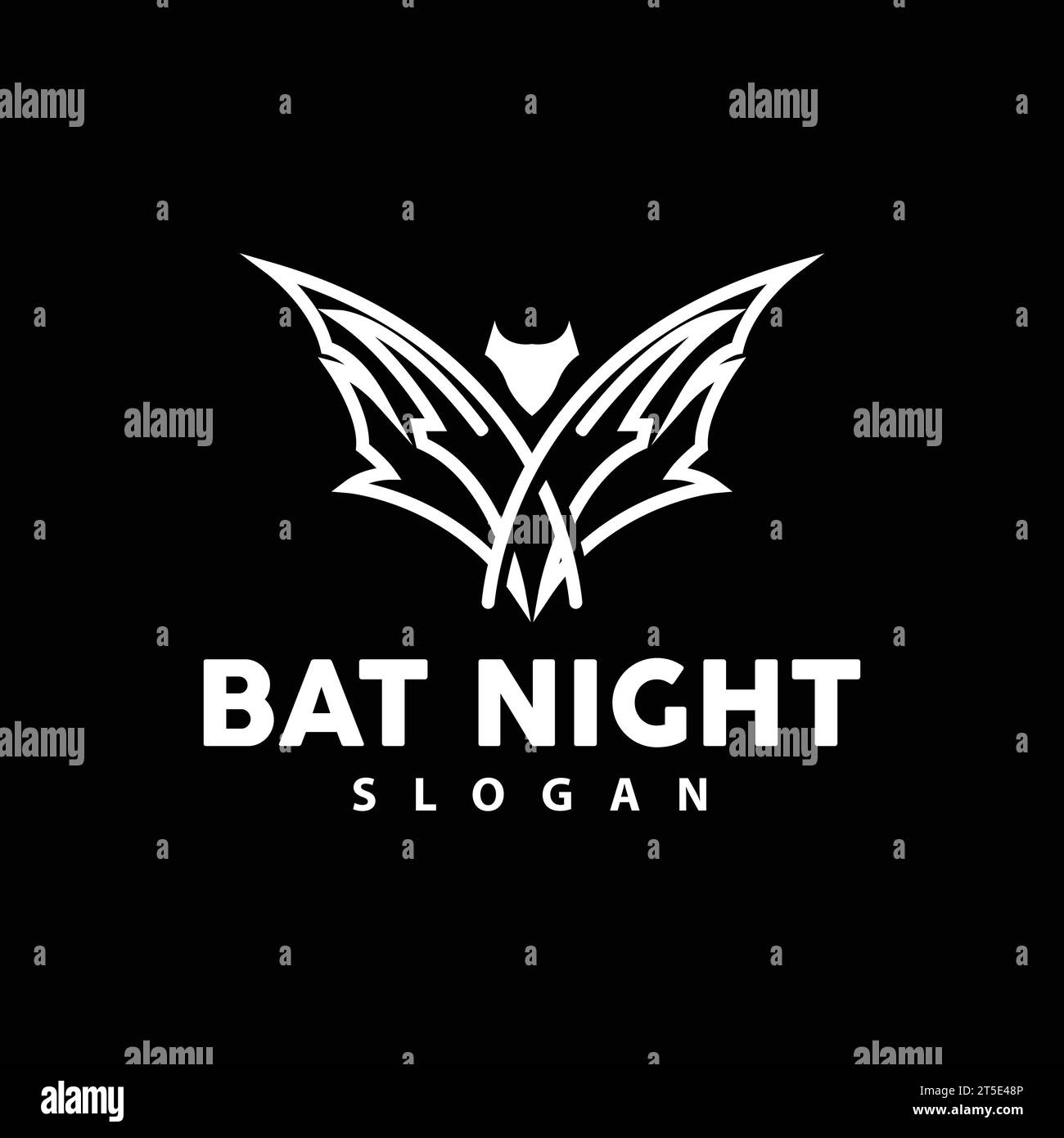 Bat Logo, Hanging Bat Animal Vector, Hallowen Night Animal Icon Design Stock Vector