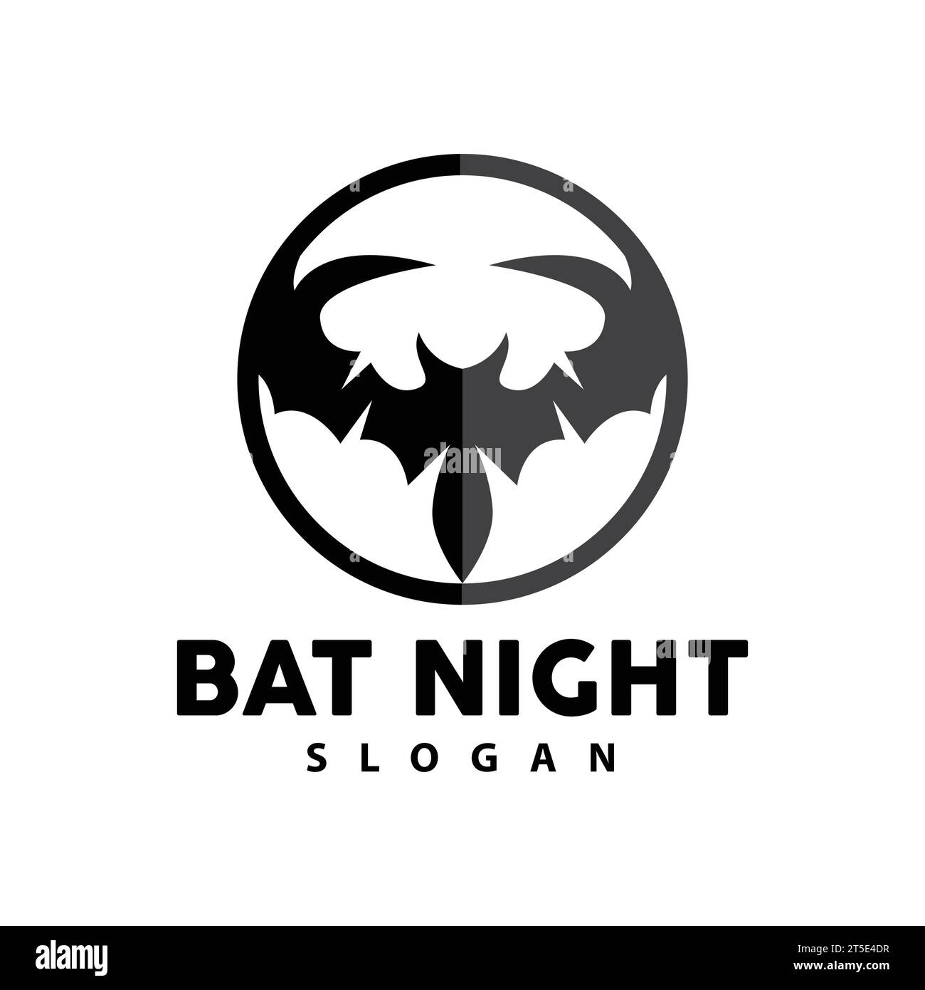 Bat Logo, Hanging Bat Animal Vector, Hallowen Night Animal Icon Design Stock Vector