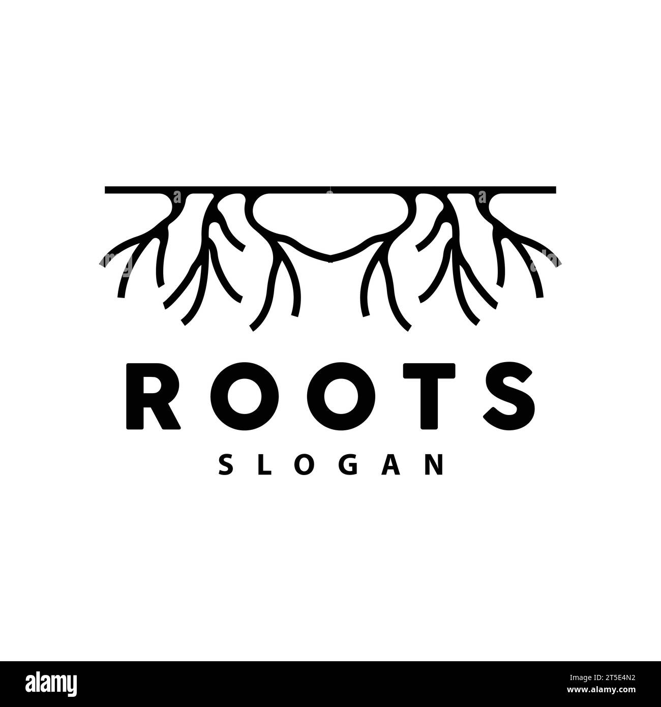 Root Logo, Tree Root Vector, Nature Tree Simple Icon Design Stock Vector