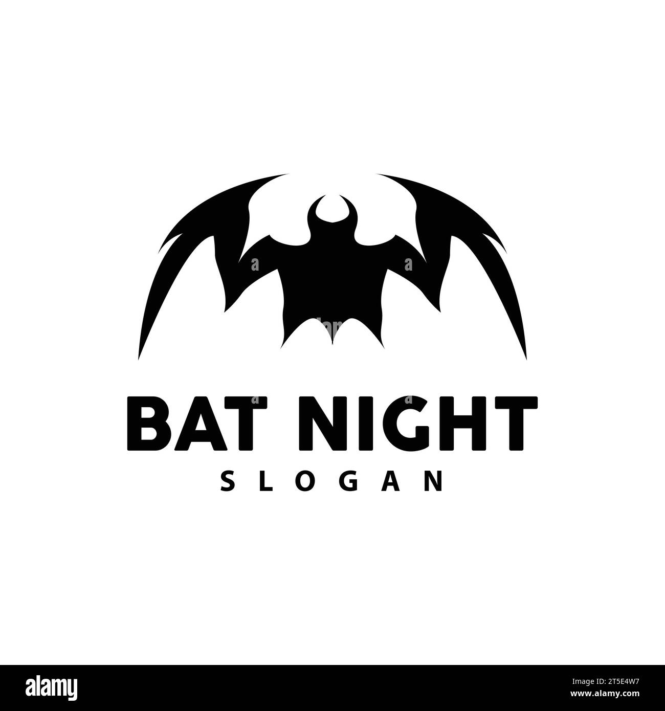 Bat Logo, Hanging Bat Animal Vector, Hallowen Night Animal Icon Design