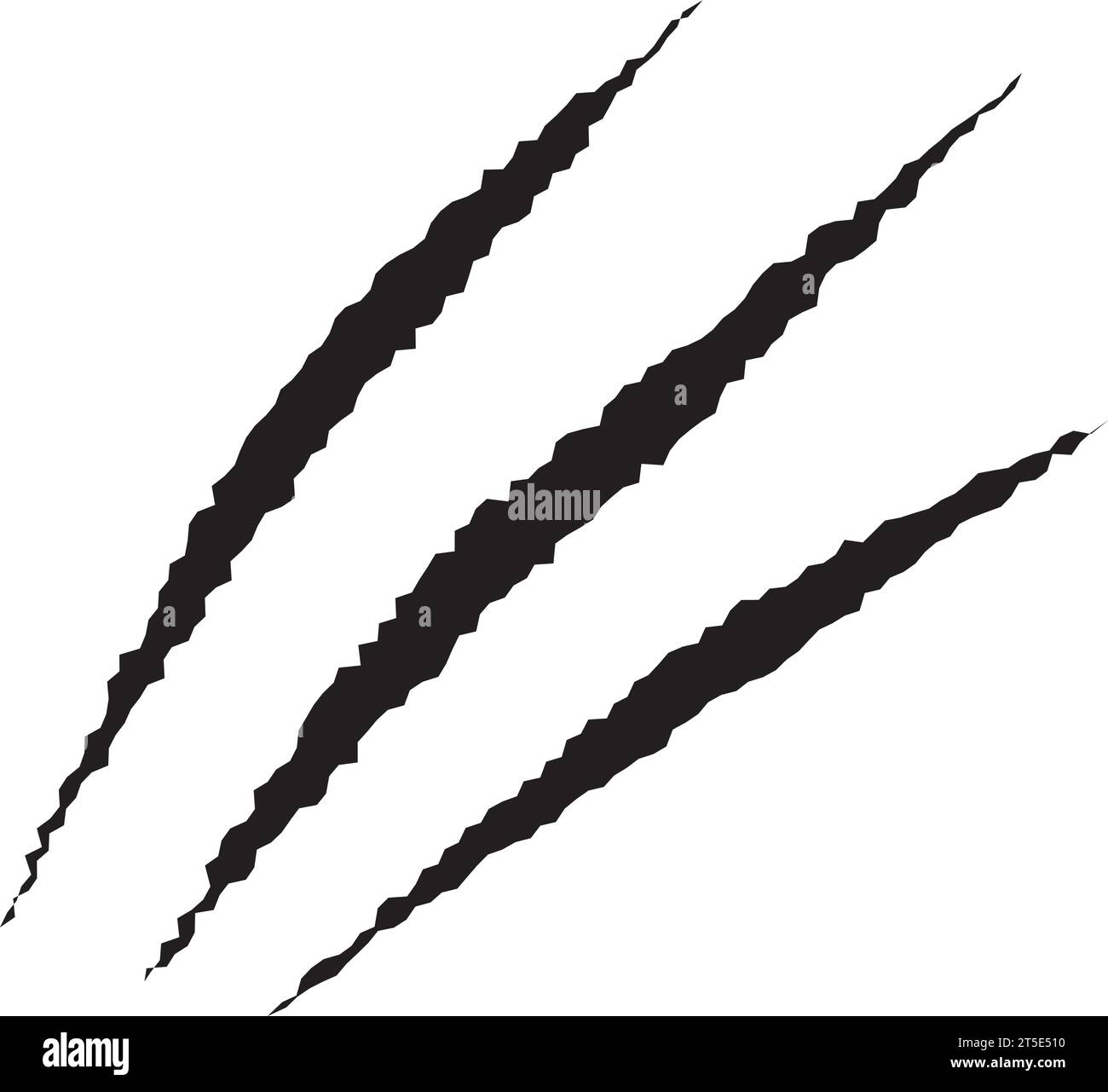 Three cat scratches on white background. Stock Vector