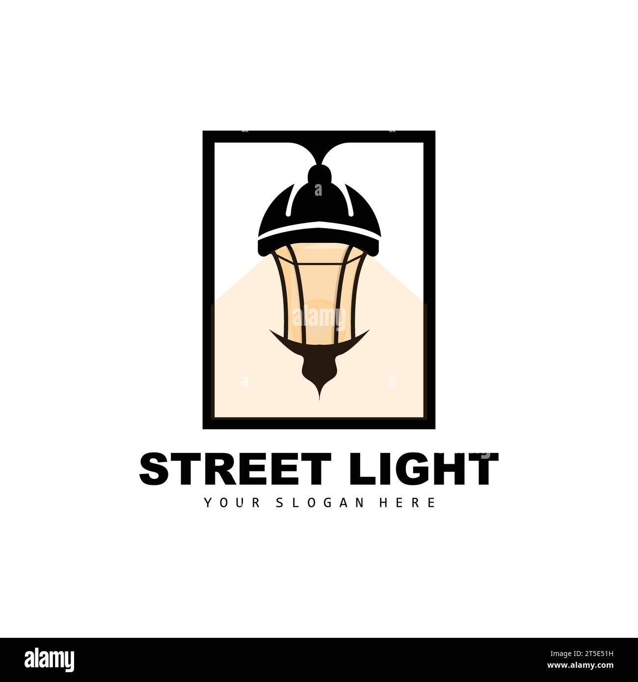 Street Light Logo, Lightning Lantern Vector, Template Icon Retro Classic Vintage Design Stock Vector