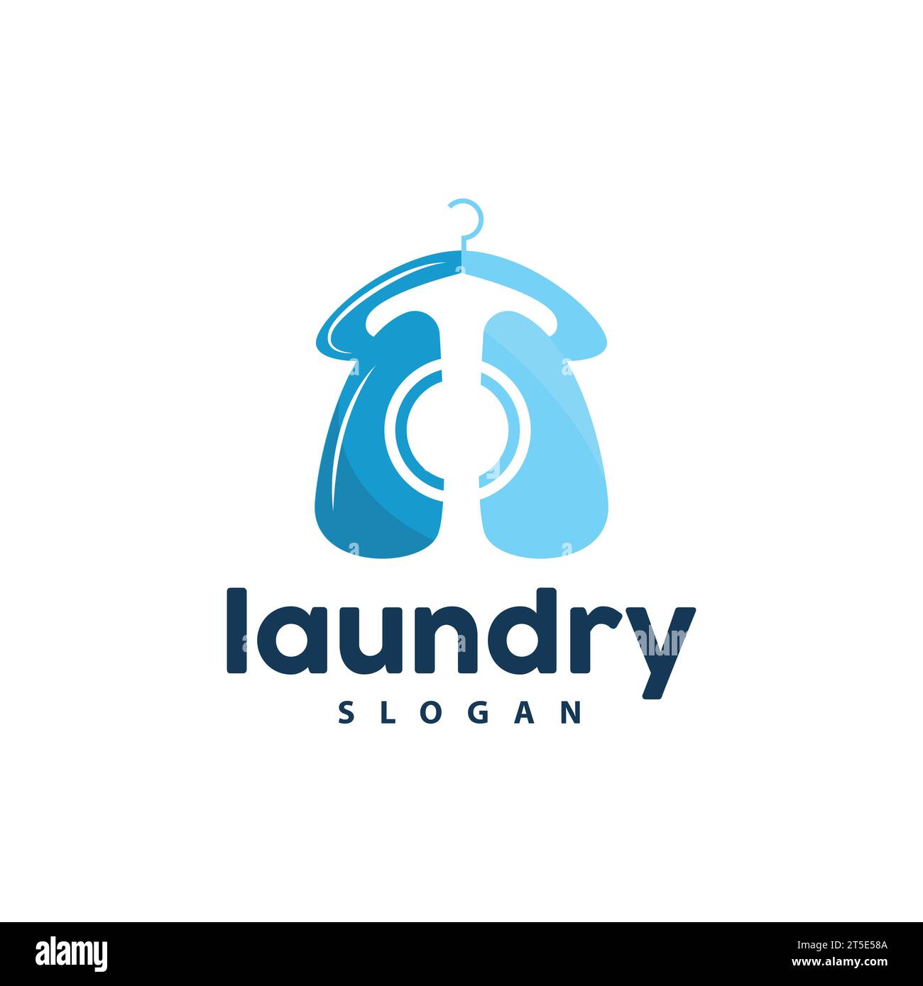 Laundry Logo, Cleaning Washing Vector, Laundry Icon With Washing Machine, Clothes and Foam Bubble, Illustration Symbol Design Template Stock Vector