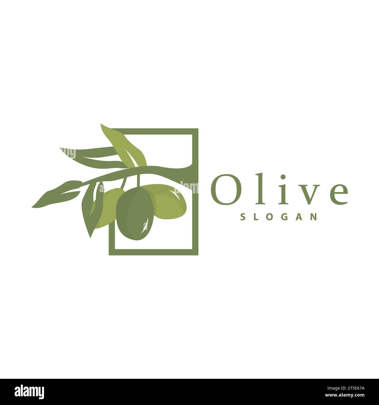 Olive Oil Logo, Olive Leaf Plant Herbal Garden Vector, Simple Elegant Luxurious Icon Design