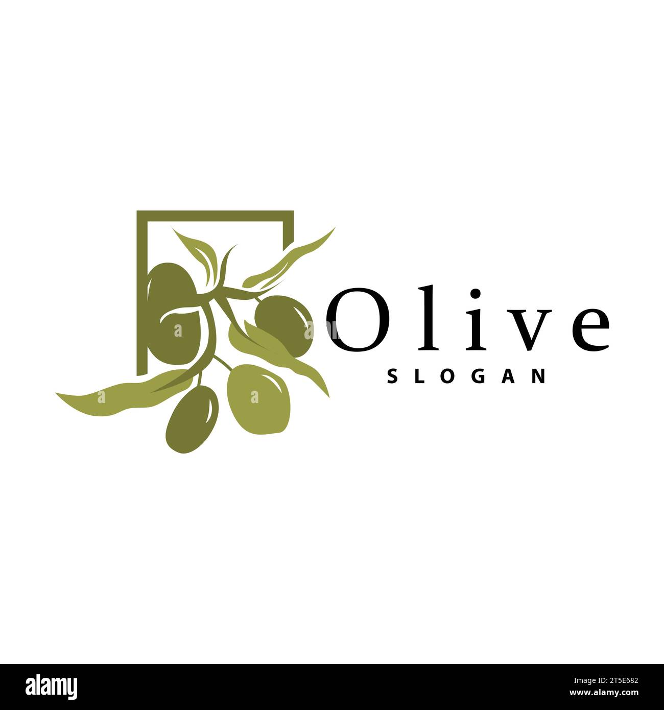 Olive Oil Logo, Olive Leaf Plant Herbal Garden Vector, Simple Elegant Luxurious Icon Design