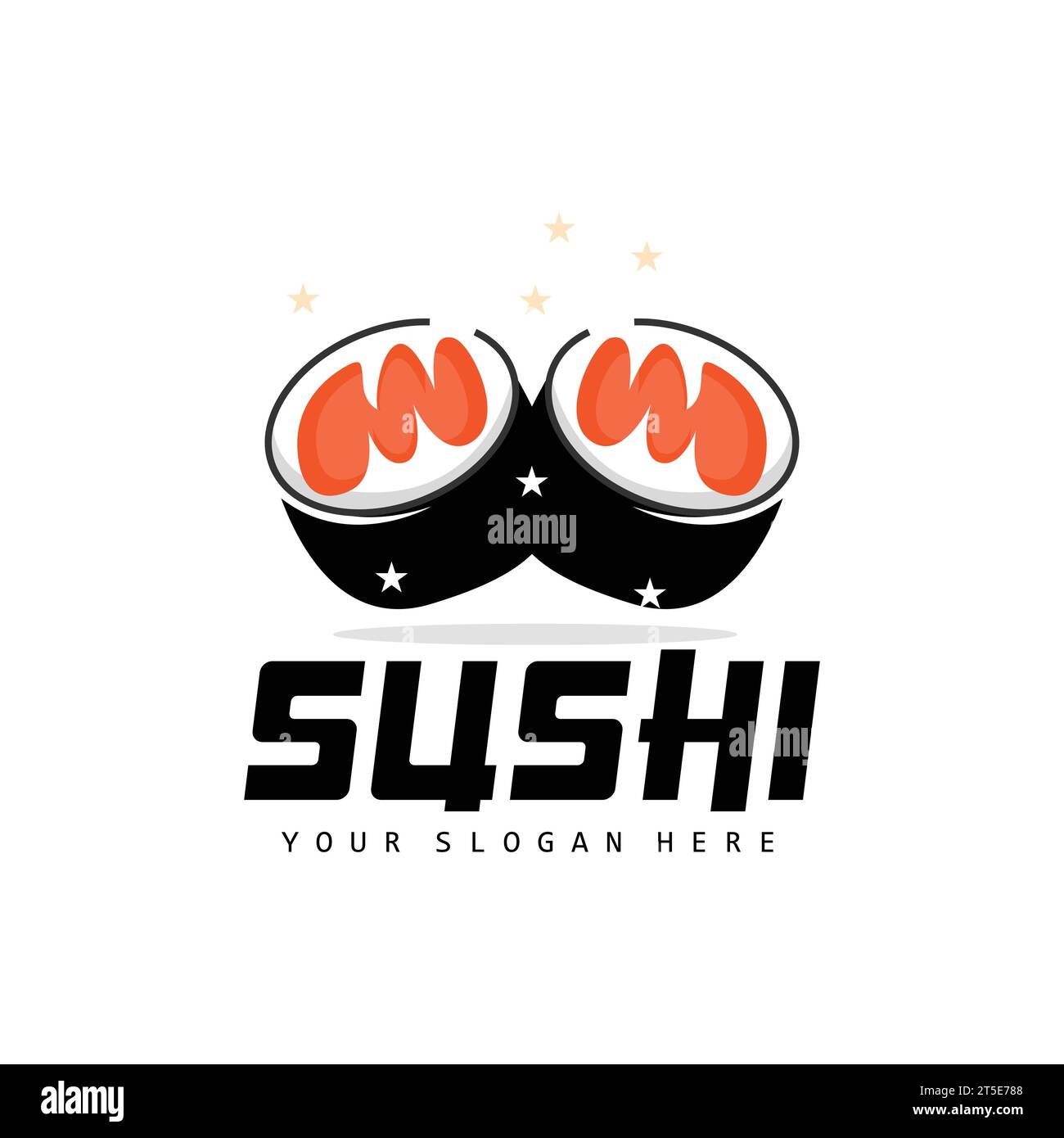 Sushi Logo, Japanese Food Sushi Seafood Vector, Japanese Cuisine