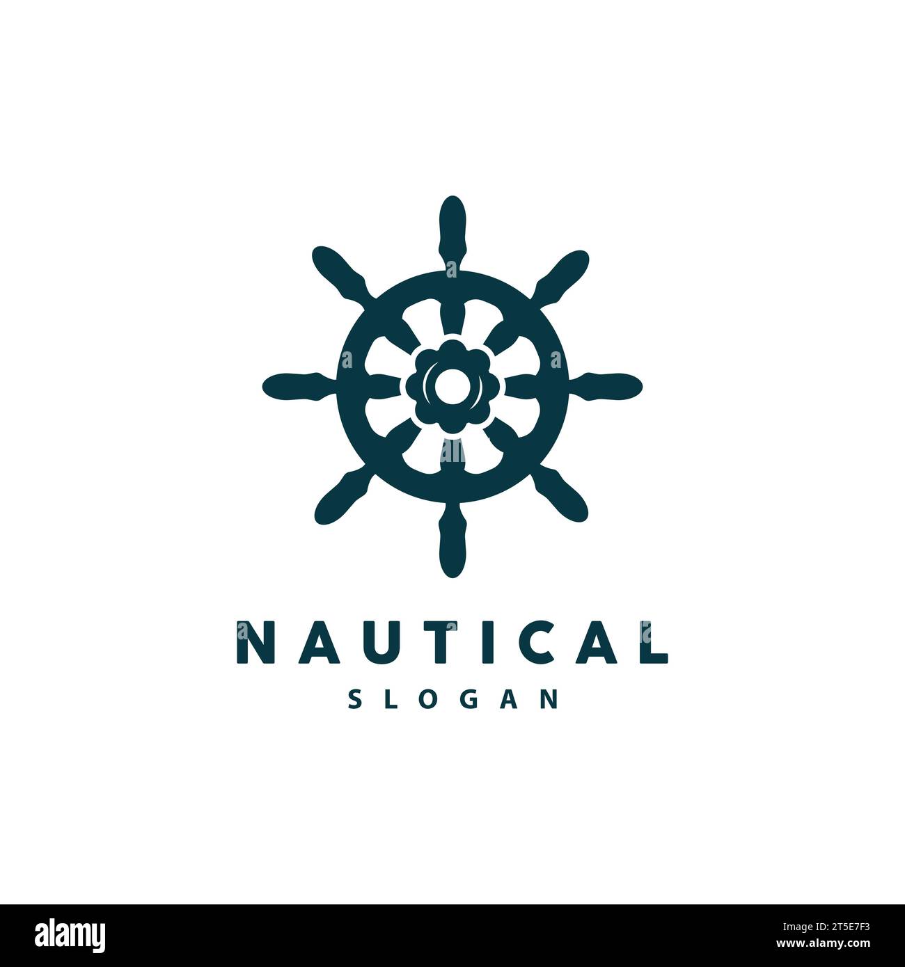 Ship Steering Logo, Steering Wheel Boat Ship Yacht Compass Vector, Elegant Simple Minimalist
