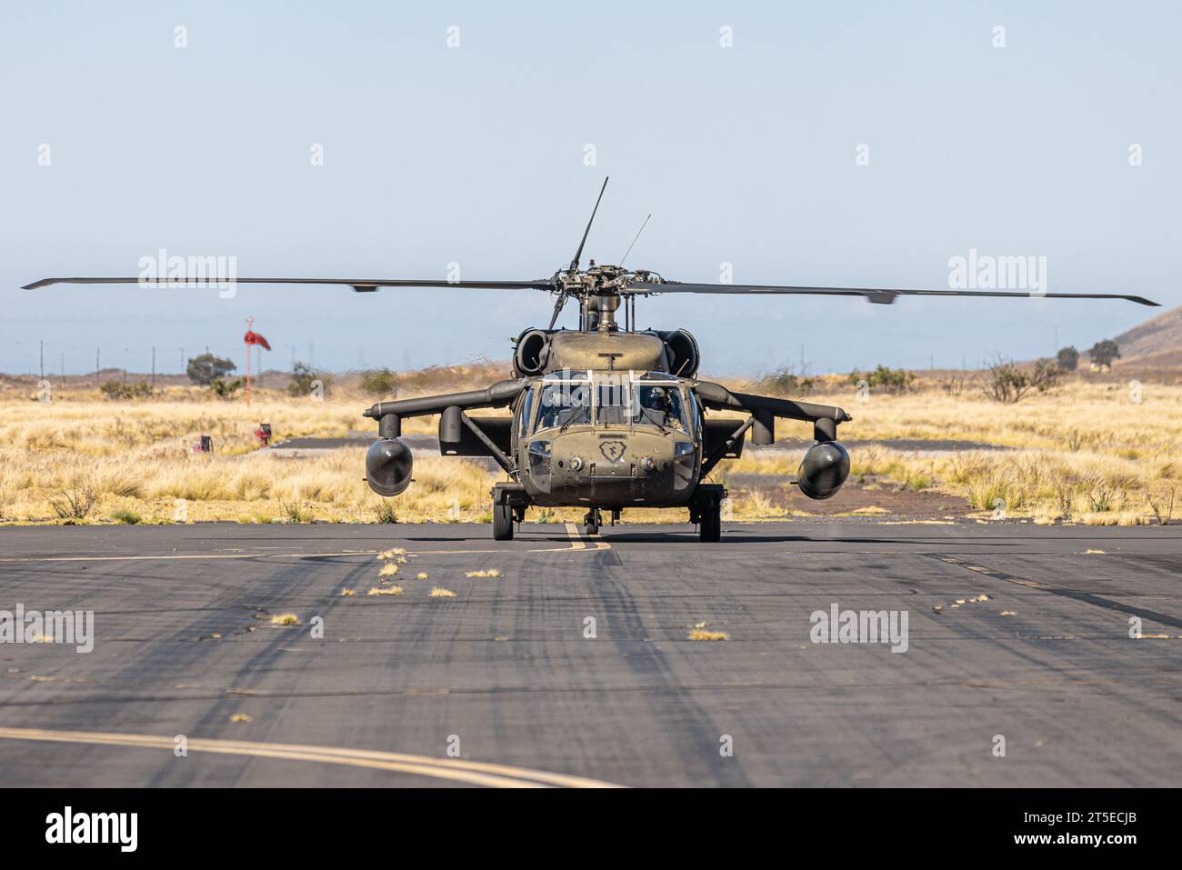 UH60 Black Hawk arrives at Bradshaw Army Airfield, Pohakuloa Training