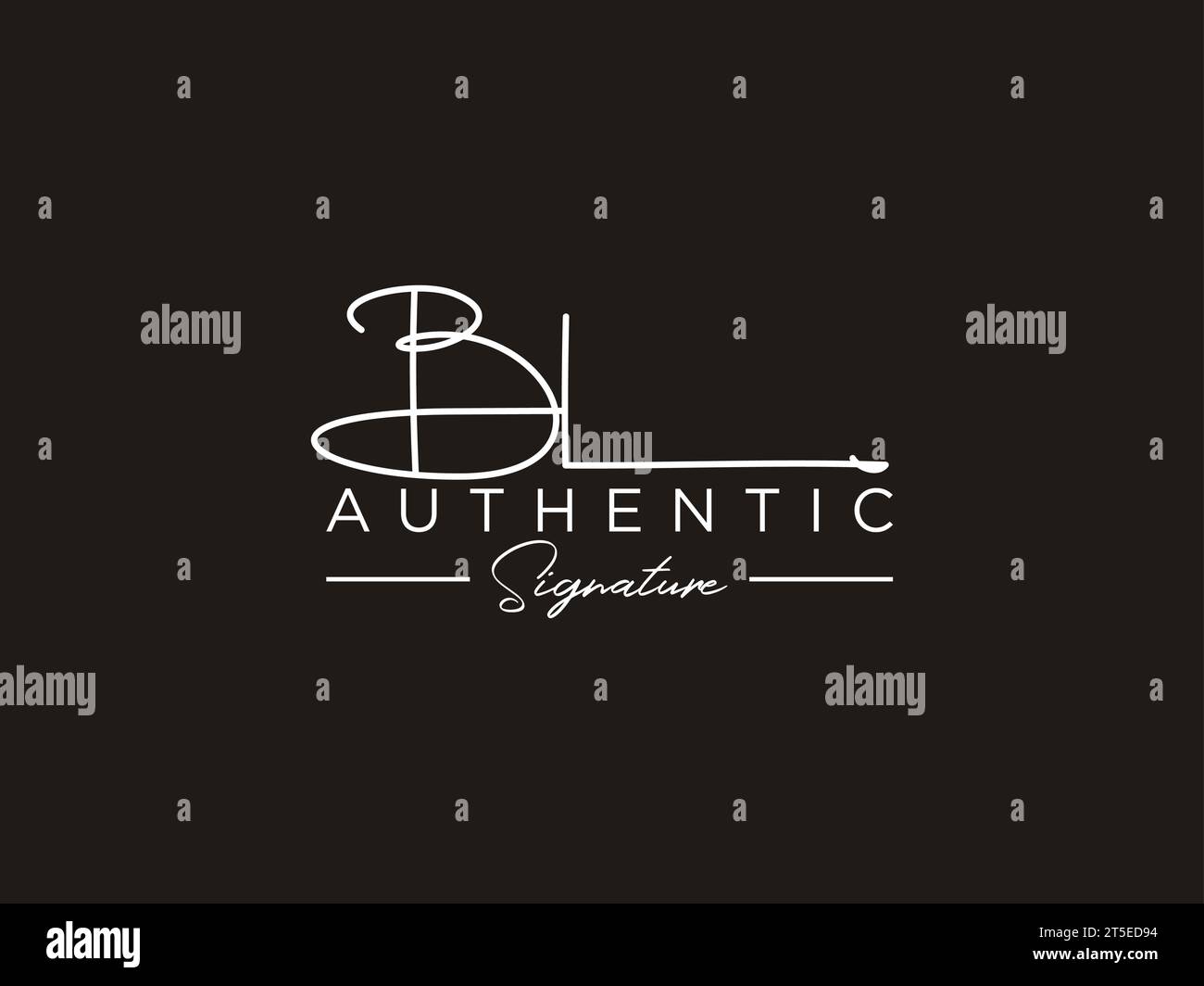 BL Signature Logo Template Vector. Stock Vector