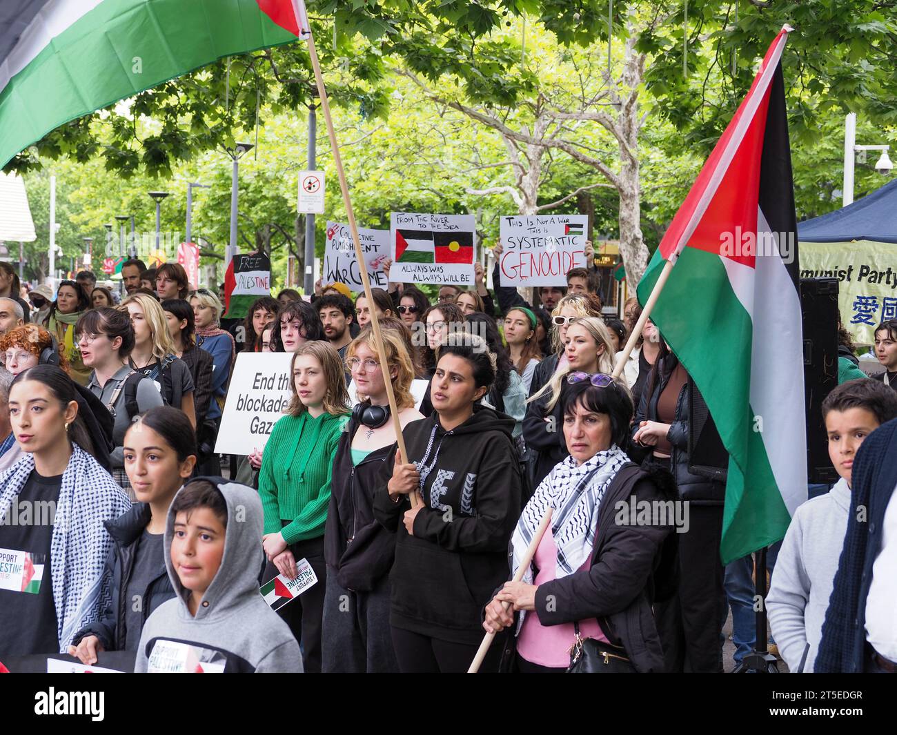Canberra, Australia. 4th Nov, 2023. Protesters gather in Canberra ...