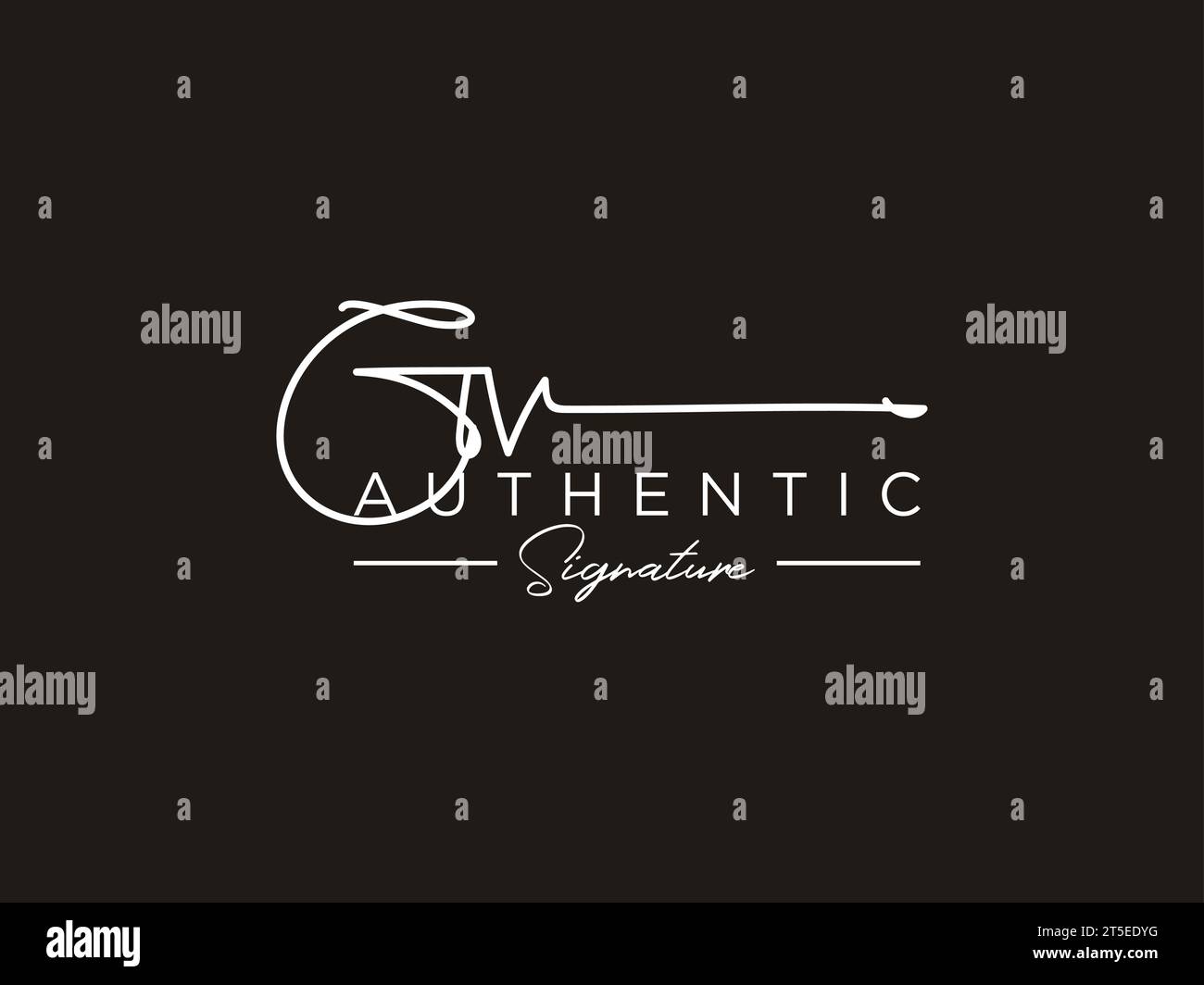 GV Signature Logo Template Vector. Stock Vector