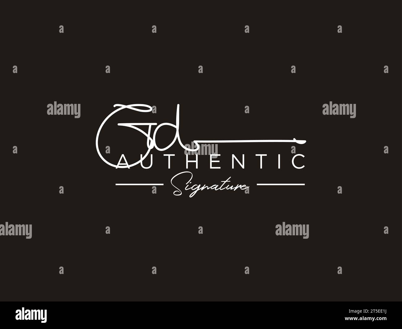 GD Signature Logo Template Vector. Stock Vector