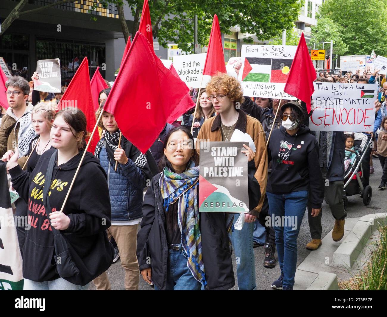 Canberra, Australia. 4th Nov, 2023. Protesters gather in Canberra ...