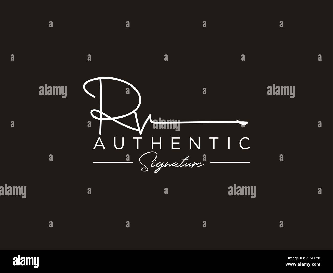 RV Signature Logo Template Vector. Stock Vector