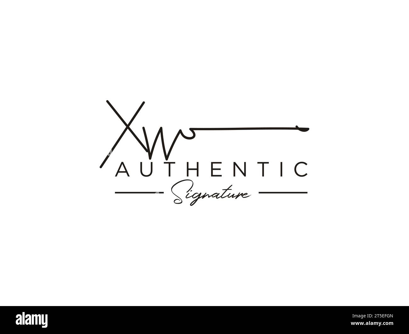 XW Signature Logo Template Vector. Stock Vector