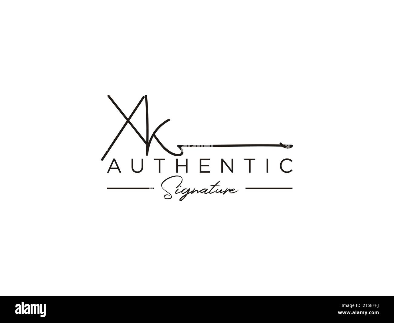 XK Signature Logo Template Vector. Stock Vector