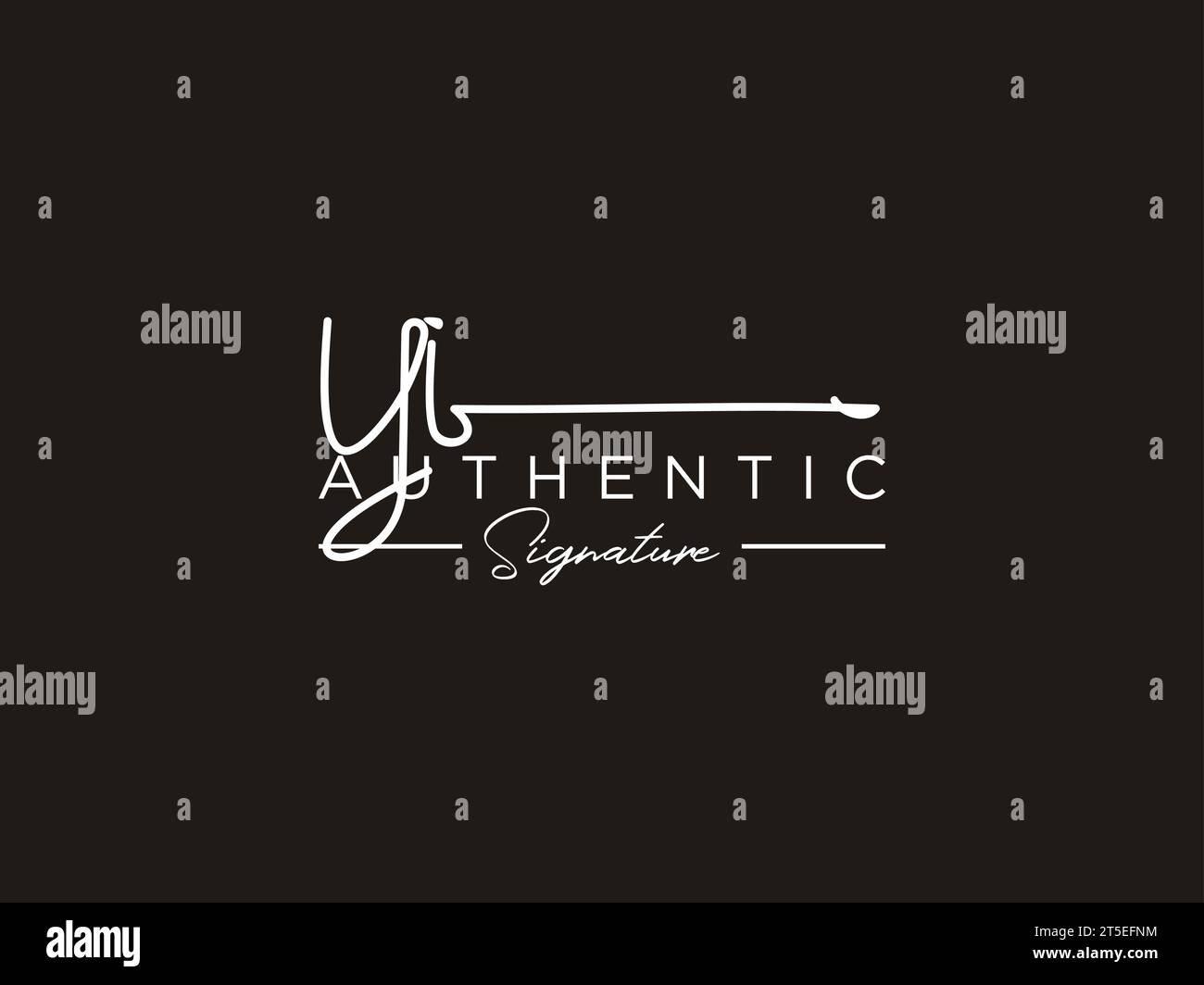 YI Signature Logo Template Vector. Stock Vector