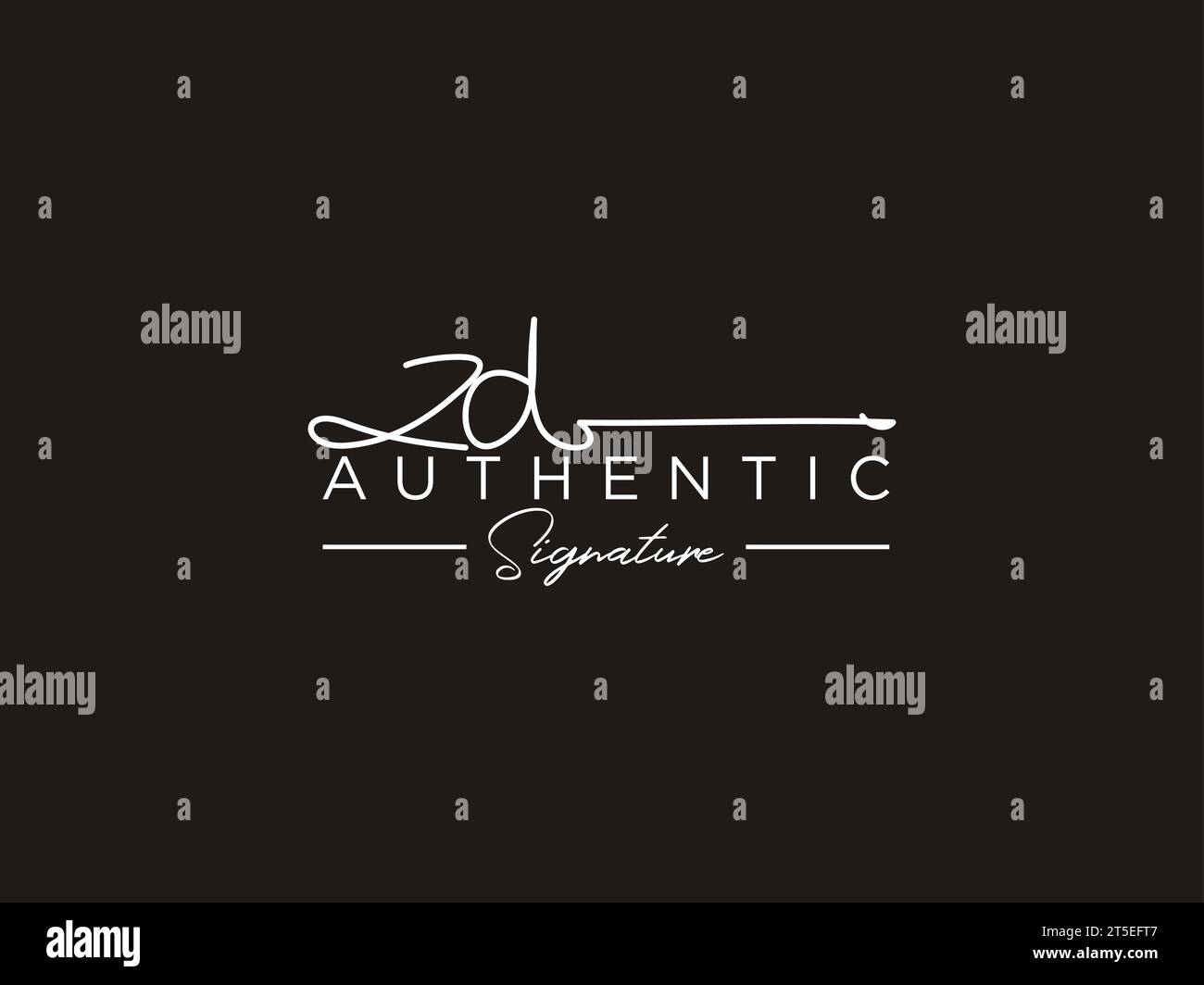 ZD Signature Logo Template Vector. Stock Vector