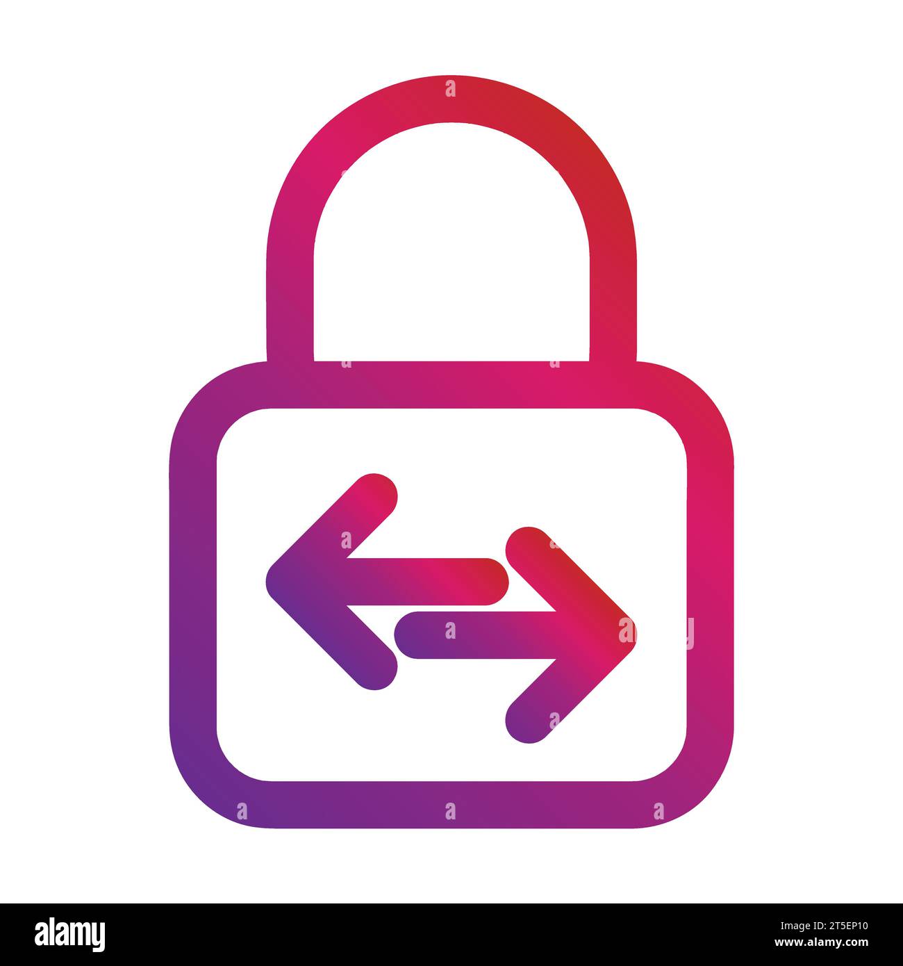 gradient style outline security padlock icon Stock Vector