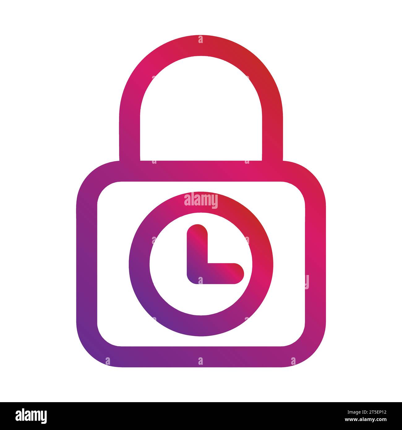 gradient style outline security padlock icon Stock Vector