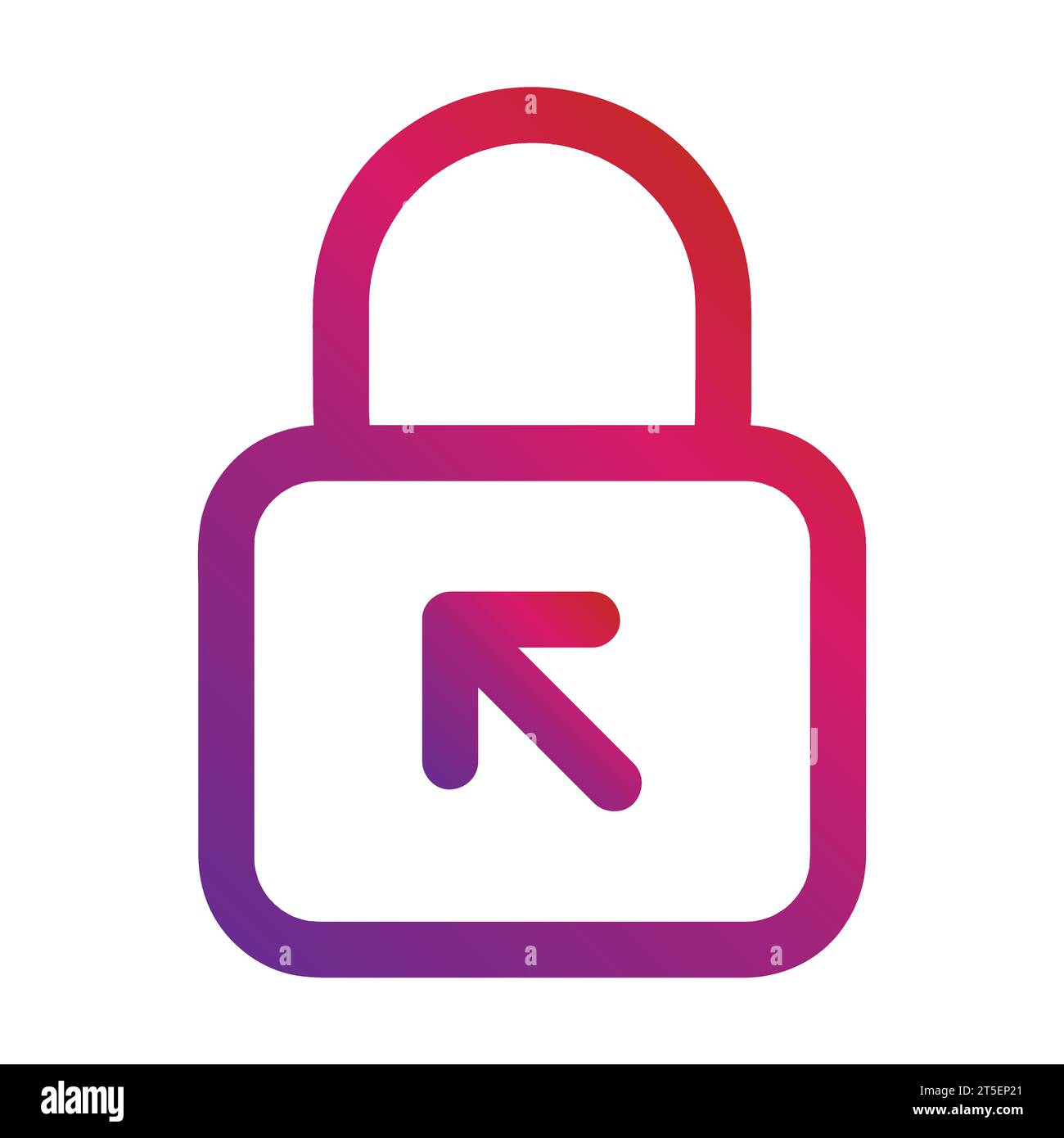 gradient style outline security padlock icon Stock Vector