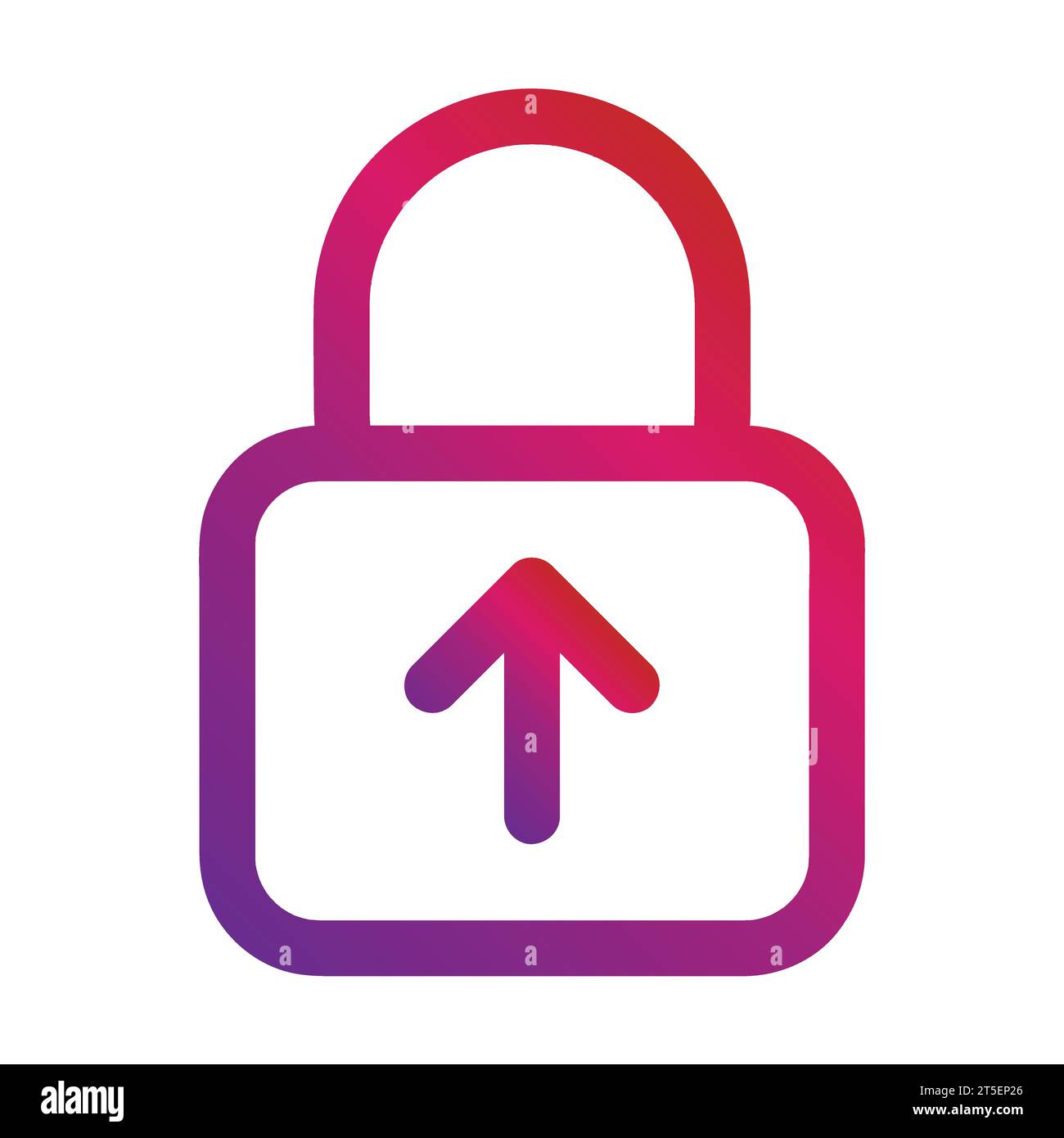 gradient style outline security padlock icon Stock Vector