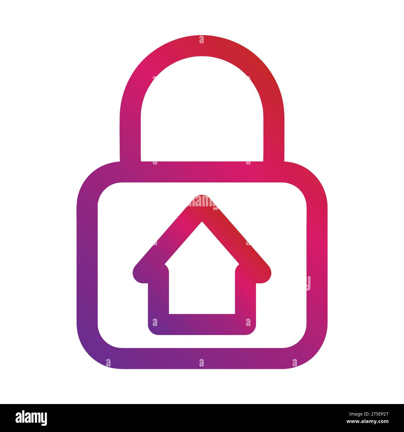 gradient style outline security padlock icon Stock Vector