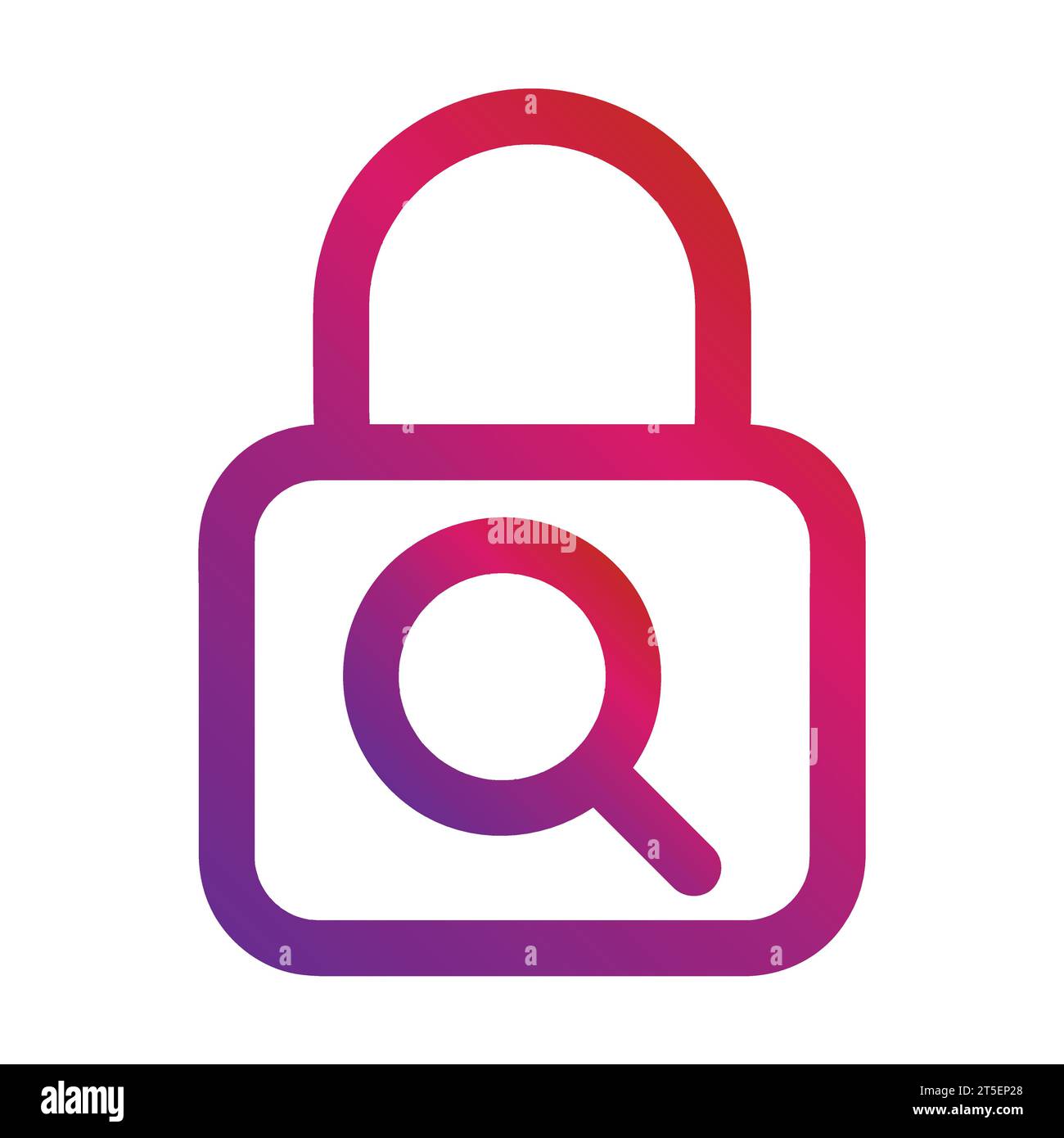 gradient style outline security padlock icon Stock Vector