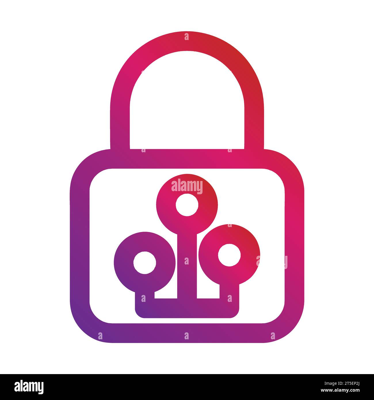 gradient style outline security padlock icon Stock Vector