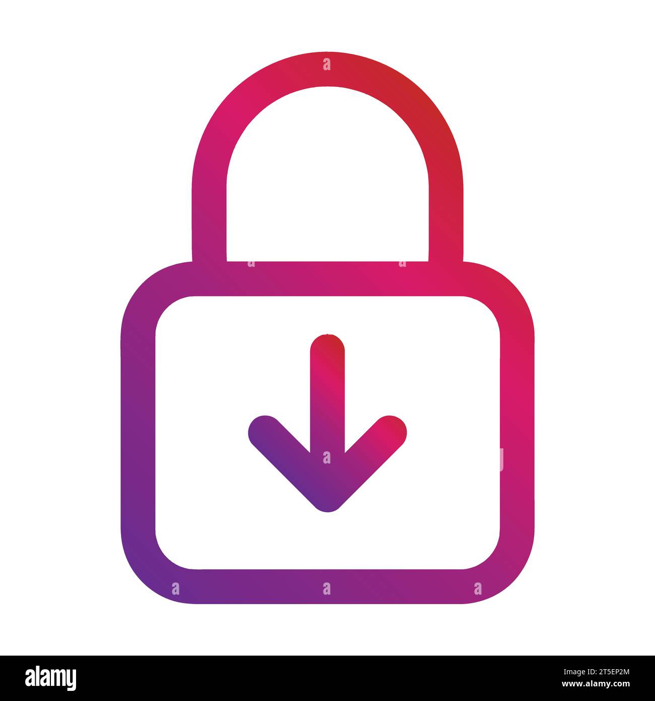 gradient style outline security padlock icon Stock Vector