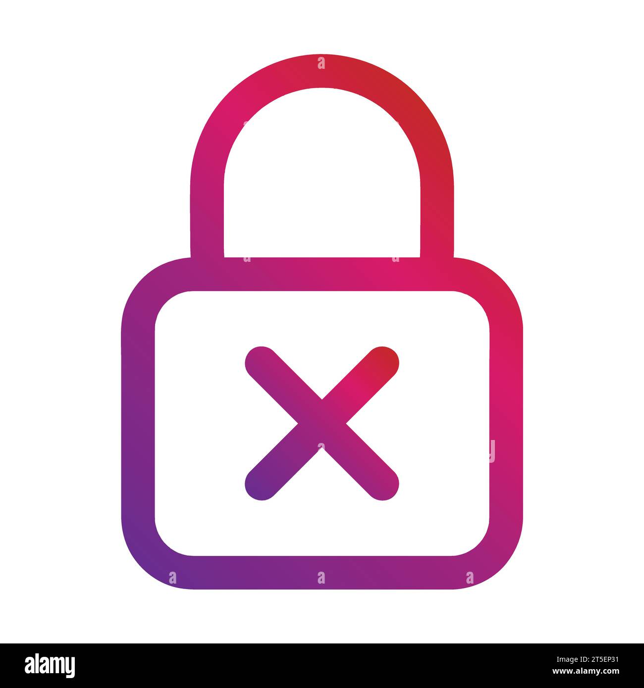 gradient style outline security padlock icon Stock Vector