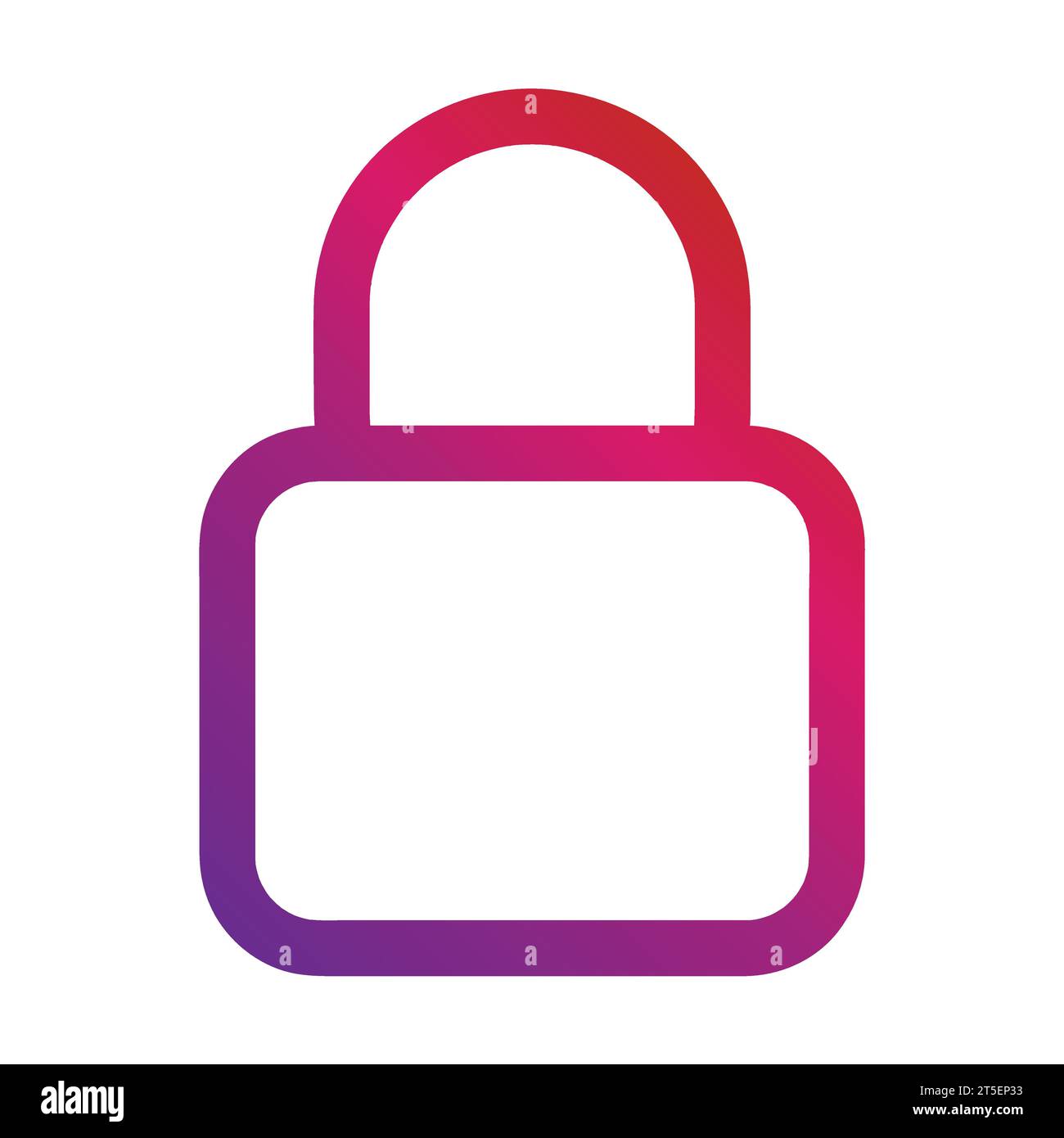 gradient style outline security padlock icon Stock Vector
