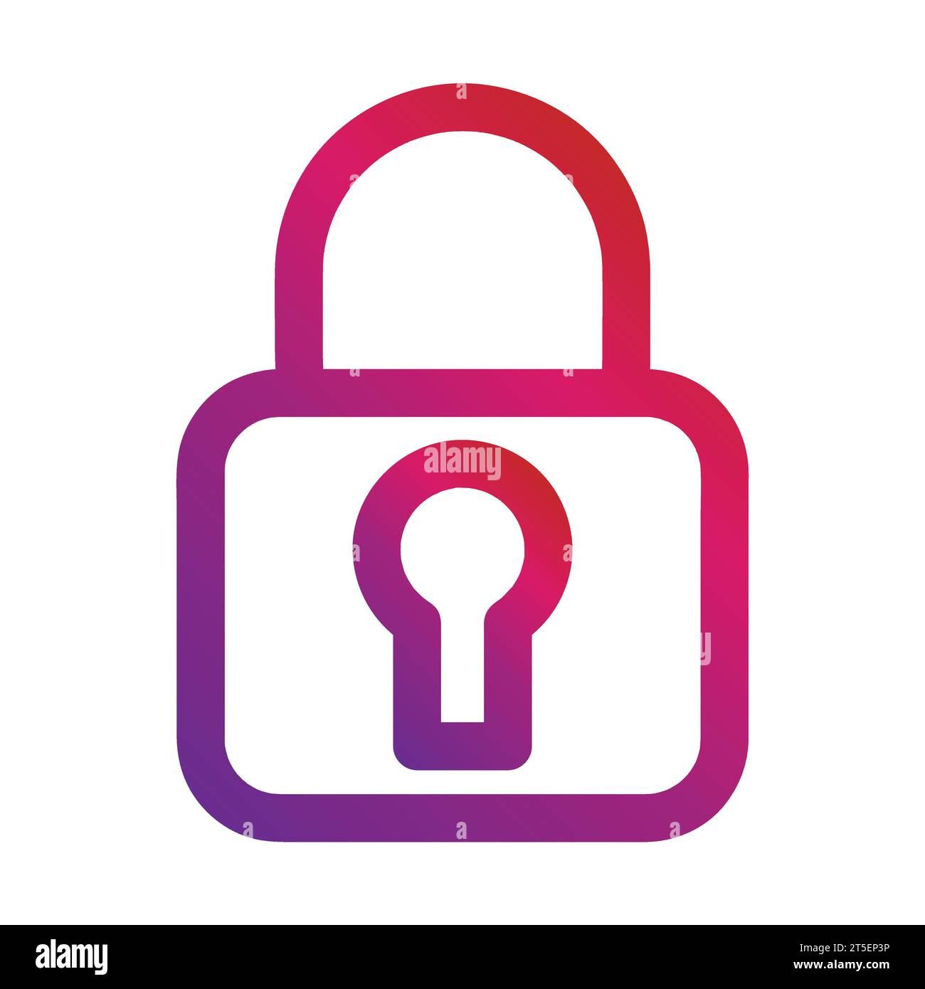 gradient style outline security padlock icon Stock Vector
